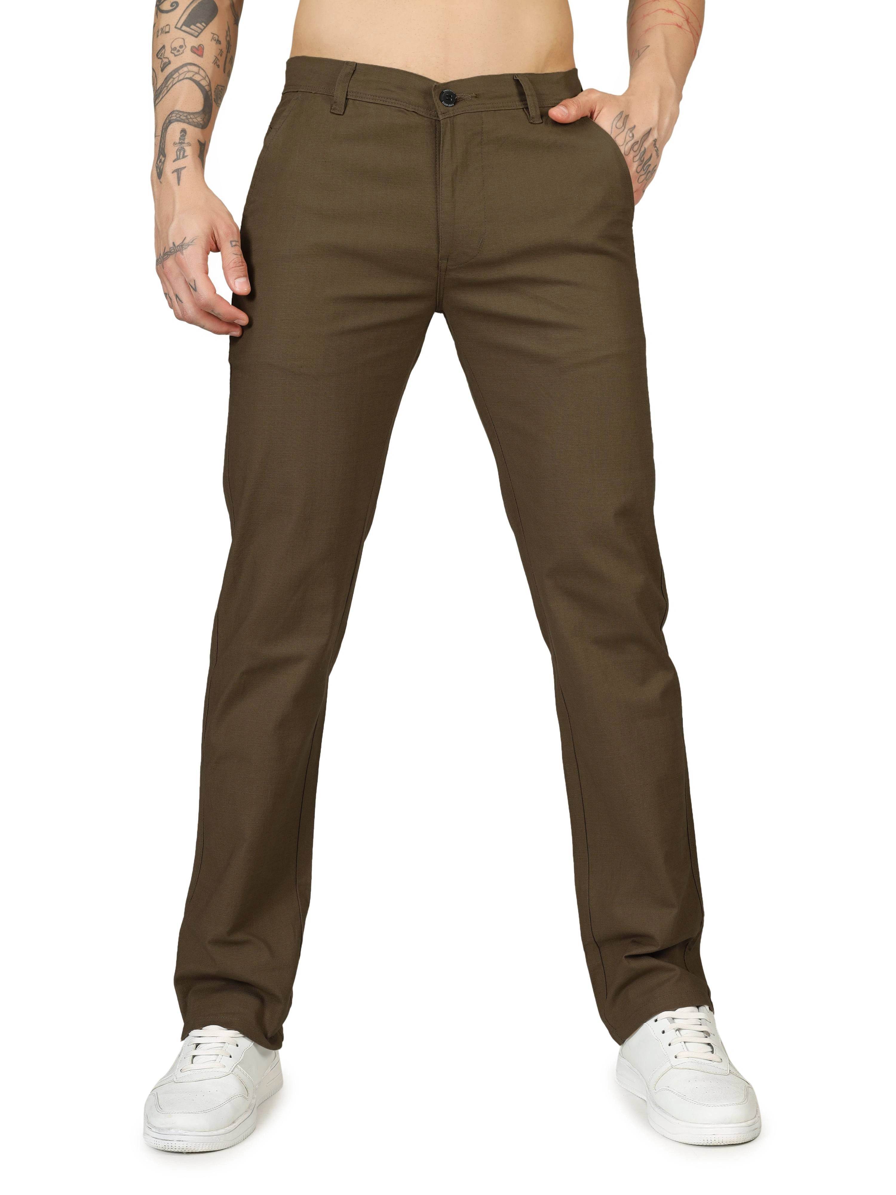 Linen Relaxed Fit Trouser - Brown Bear - Flaked