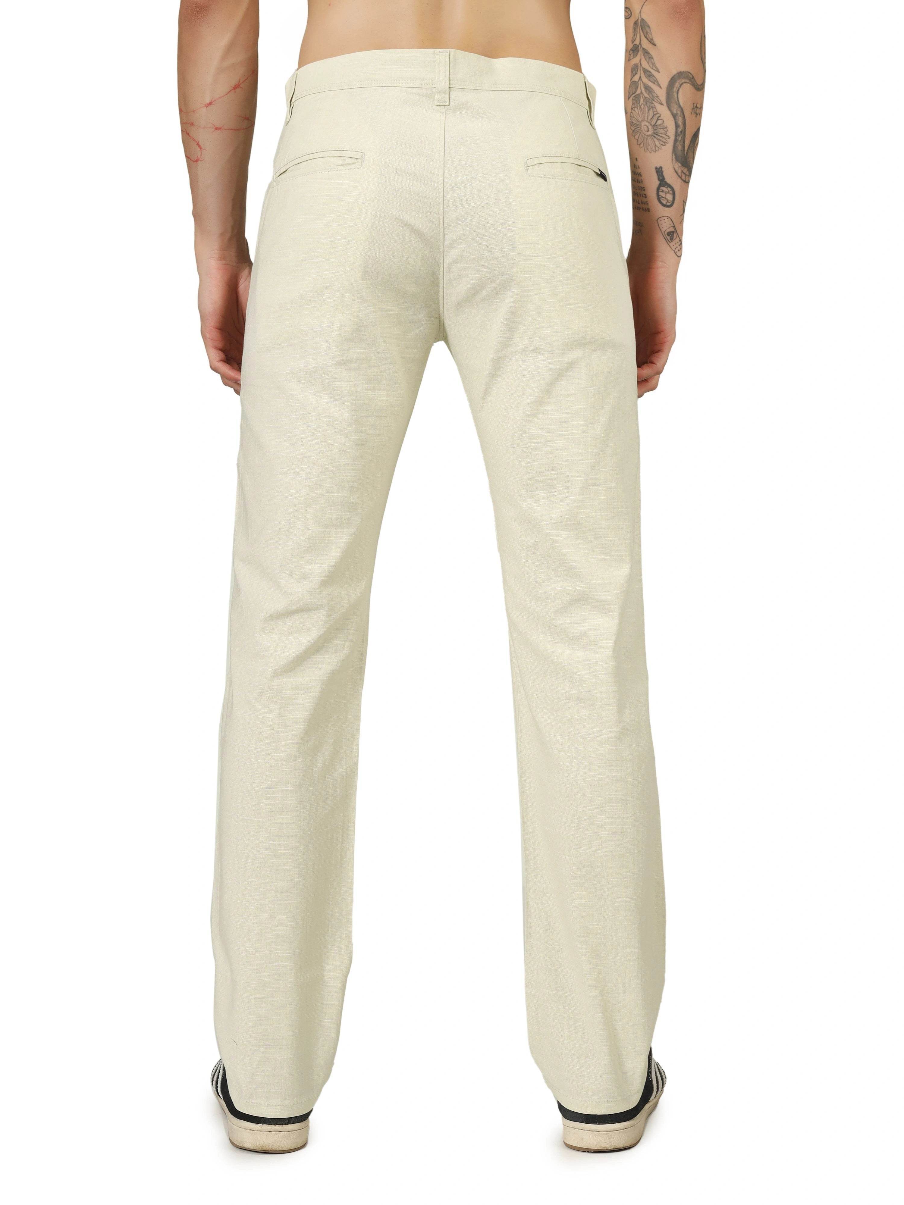 Linen Relaxed Fit Trouser - Light Camel - Flaked
