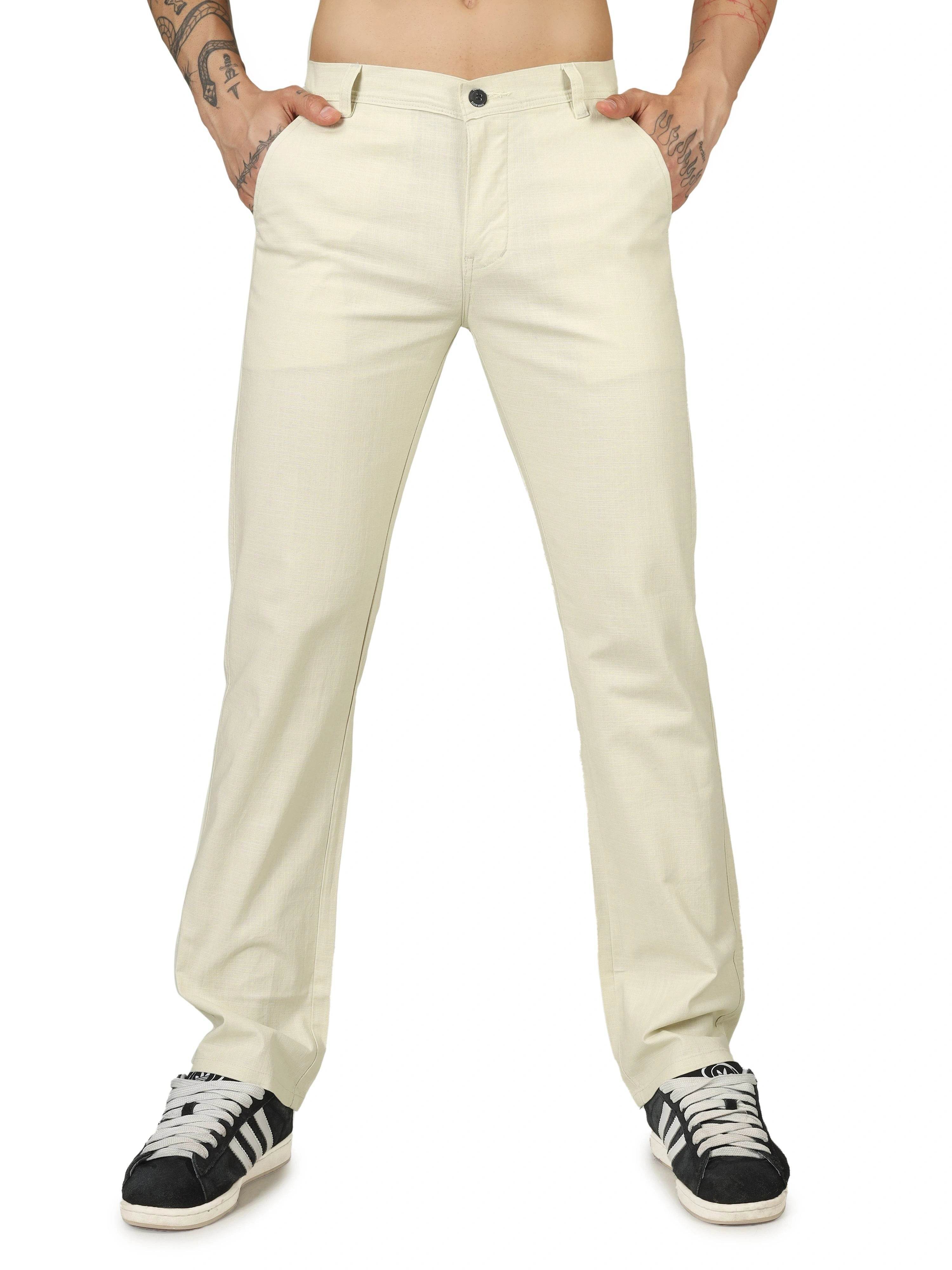 Linen Relaxed Fit Trouser - Light Camel - Flaked