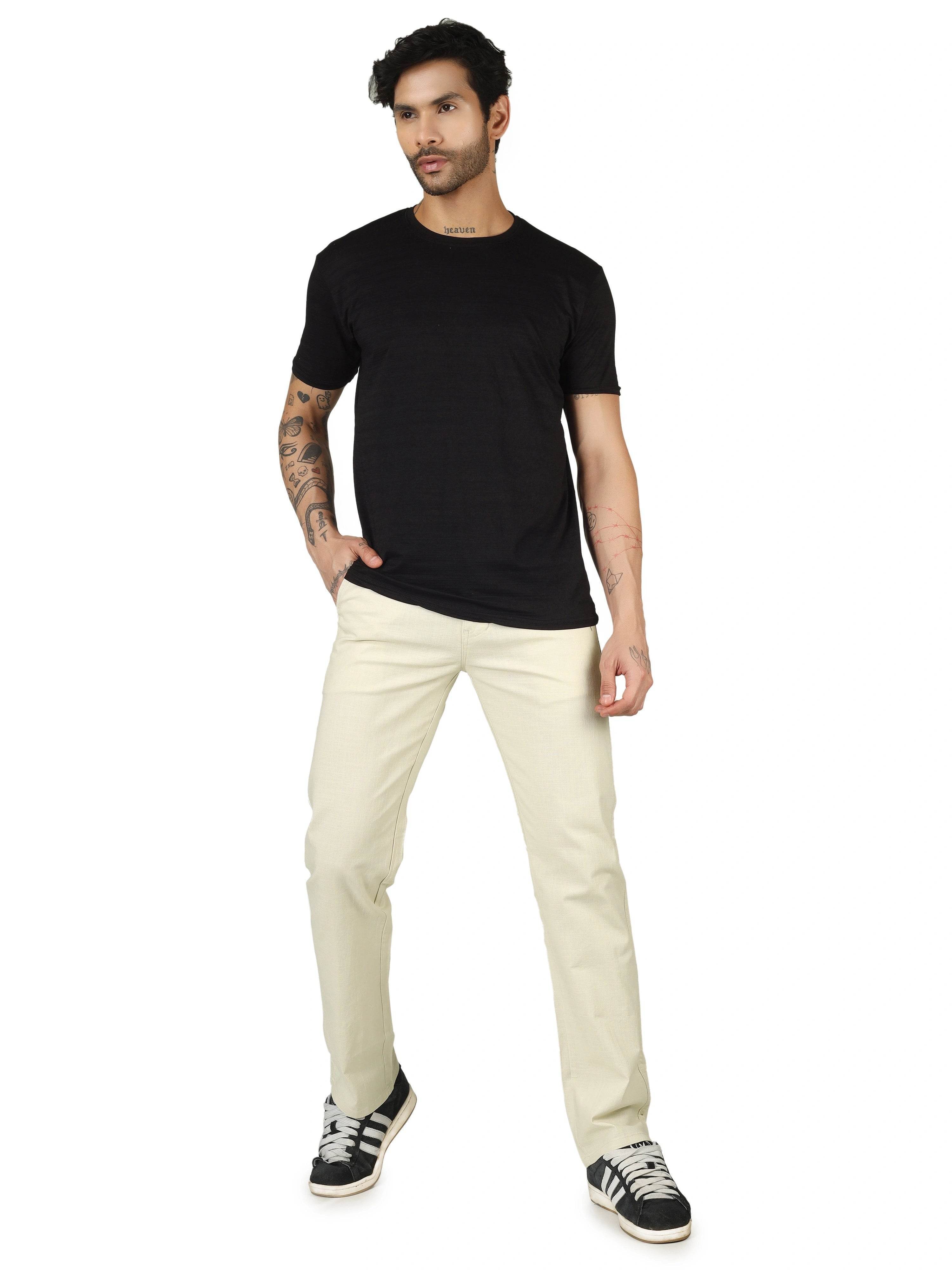 Linen Relaxed Fit Trouser - Light Camel - Flaked