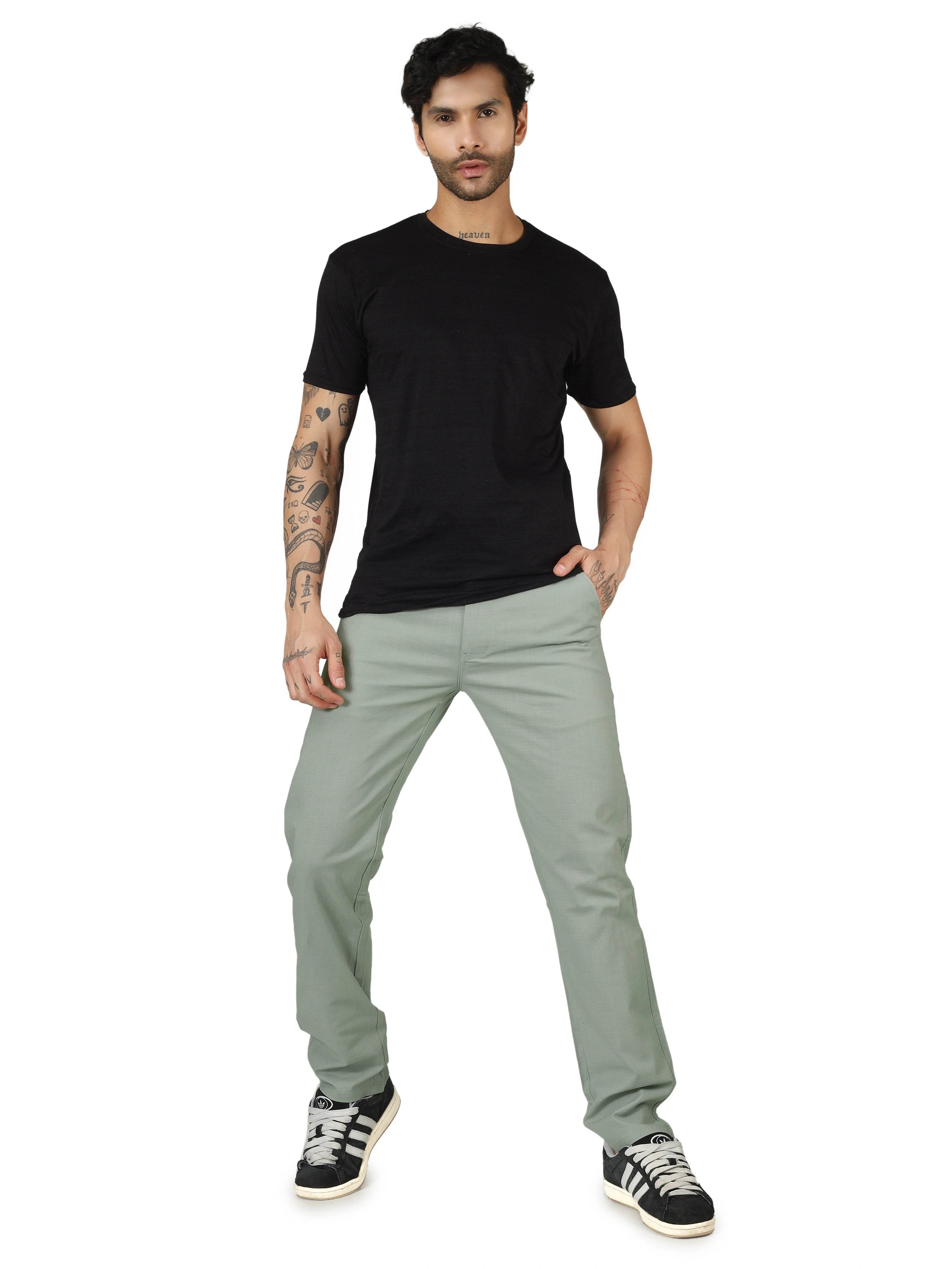 Linen Relaxed Fit Trouser - Sage Green - Flaked
