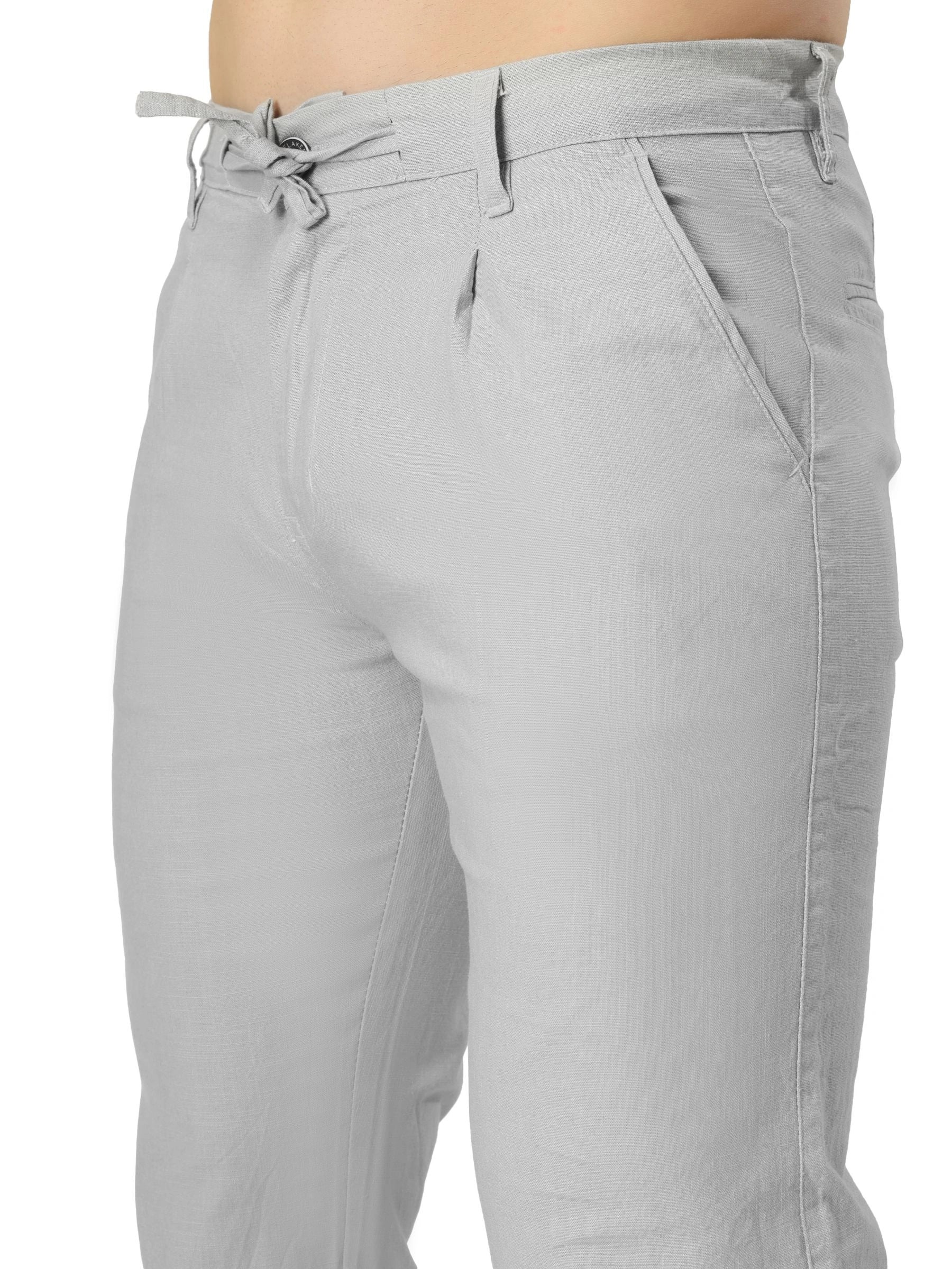 inen Draw-String Comfort Fit Stretchable Trouser – Foggy Grey
