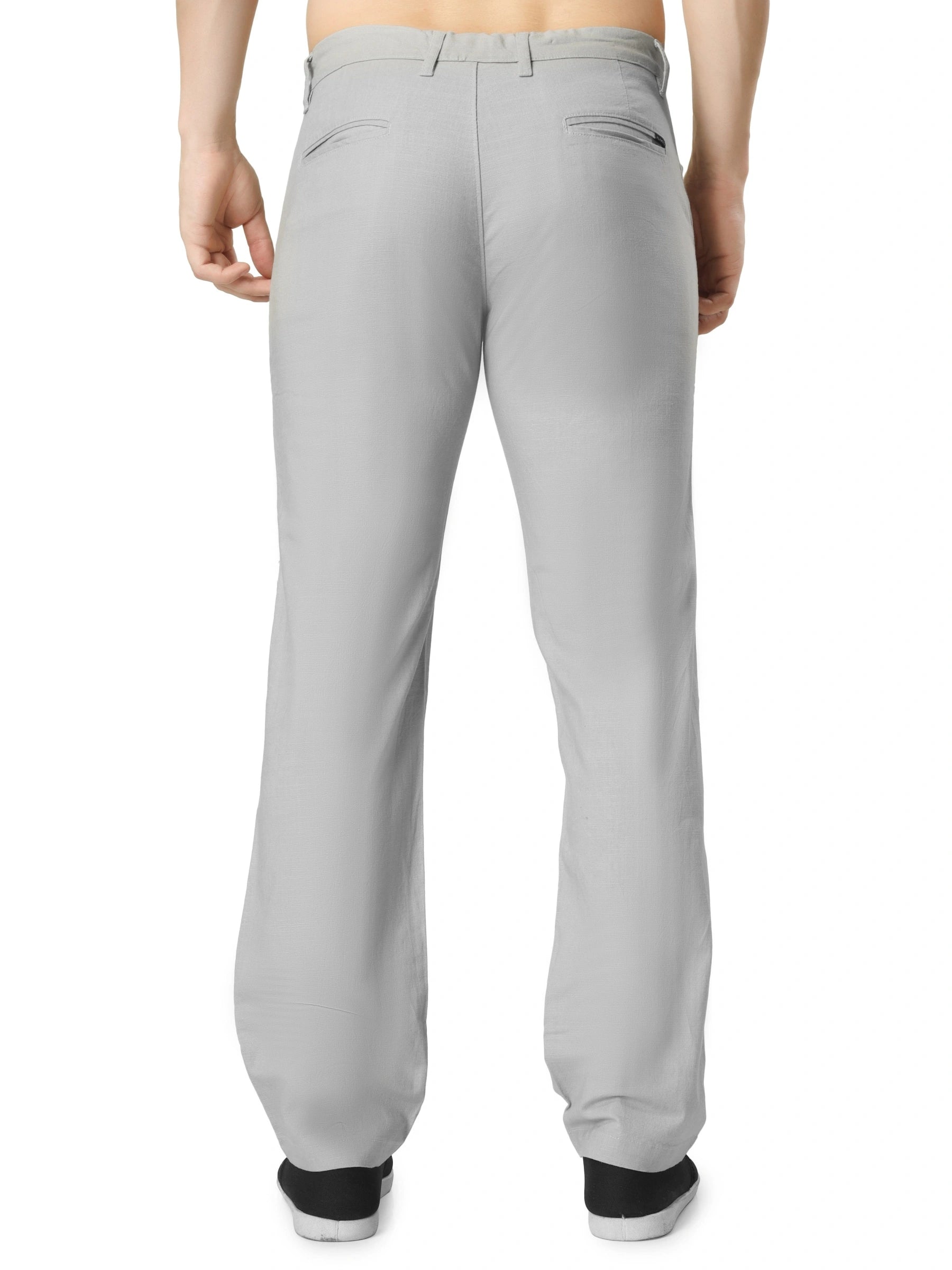 inen Draw-String Comfort Fit Stretchable Trouser – Foggy Grey