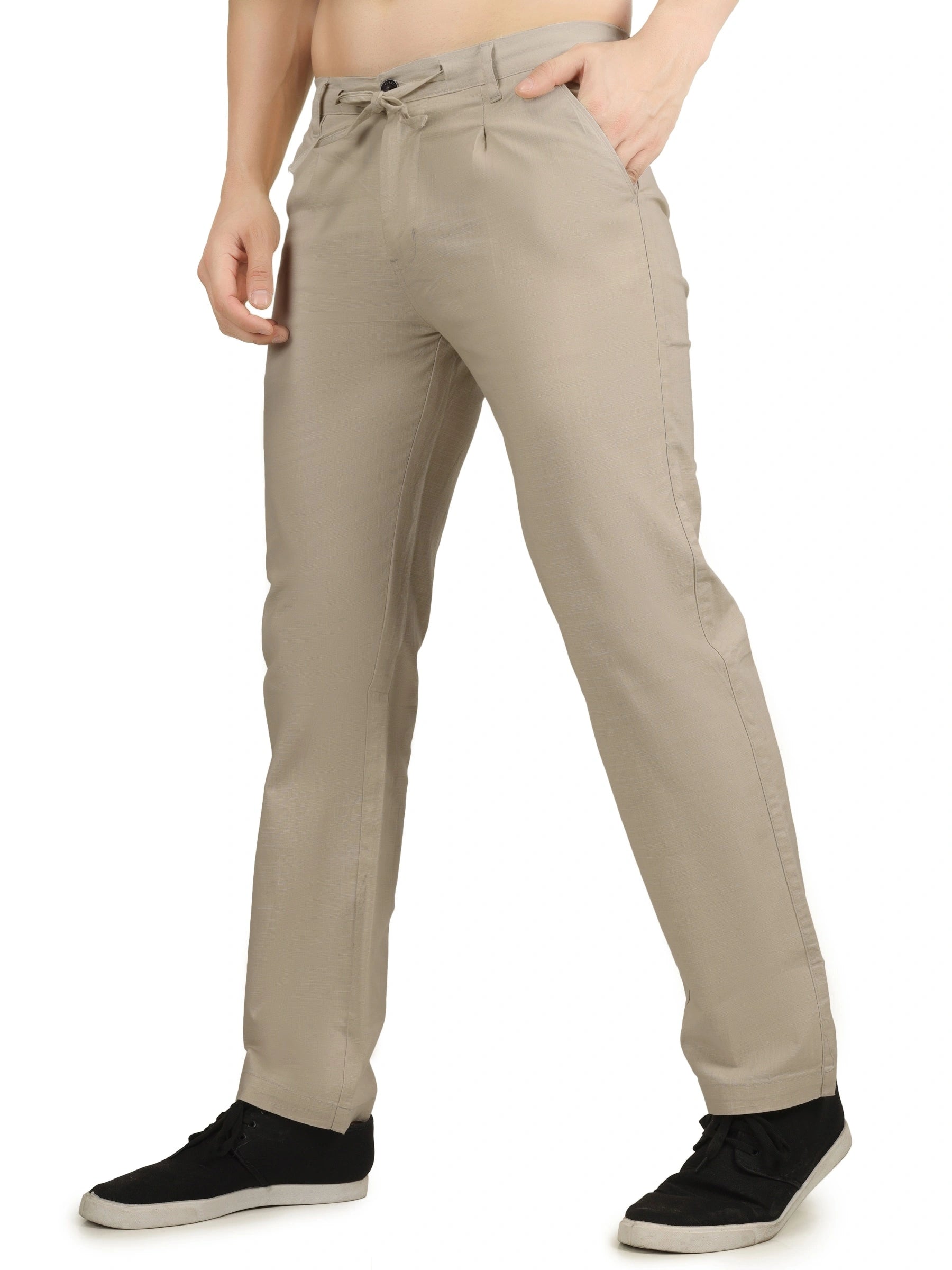 Linen Draw-String Comfort Fit Stretchable Trouser – Rodeo Dust