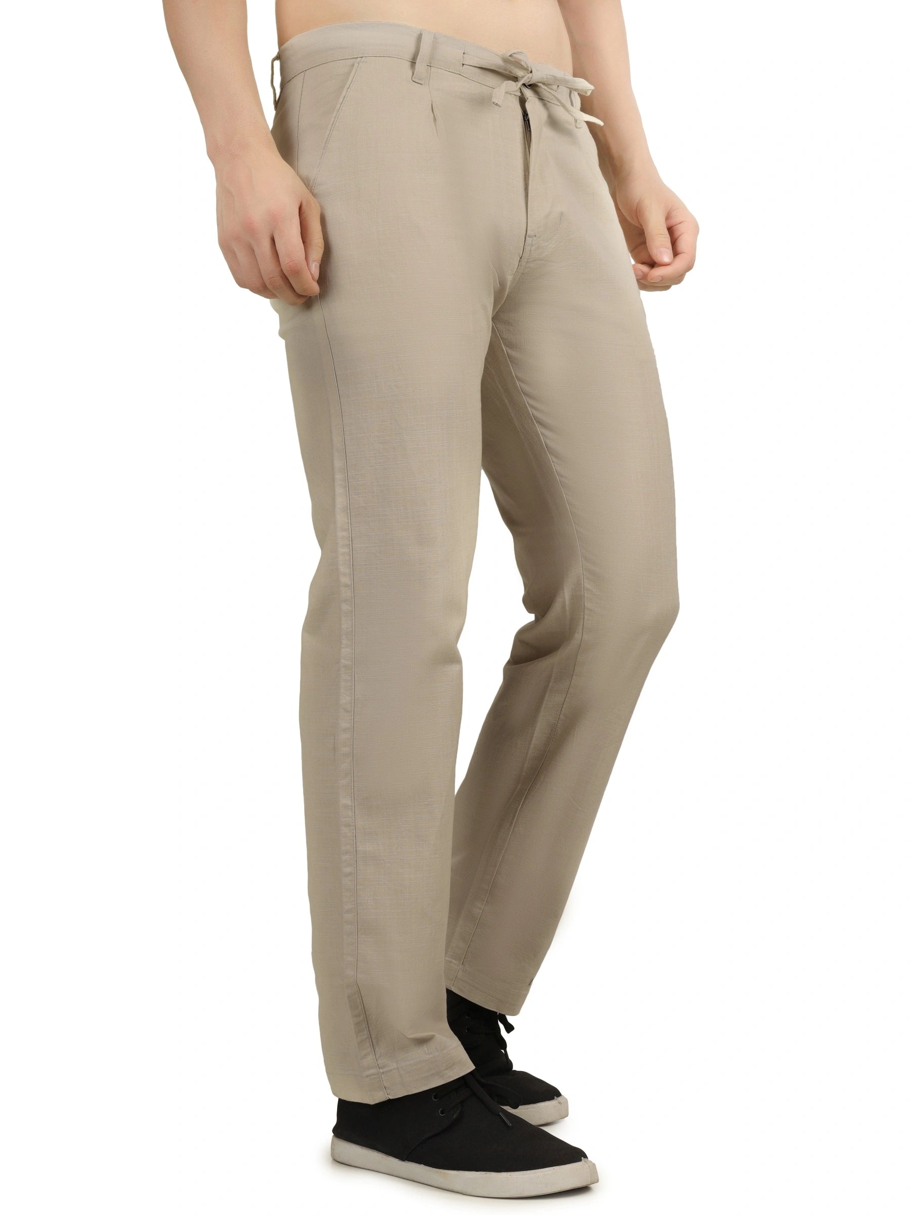 Linen Draw-String Comfort Fit Stretchable Trouser – Rodeo Dust