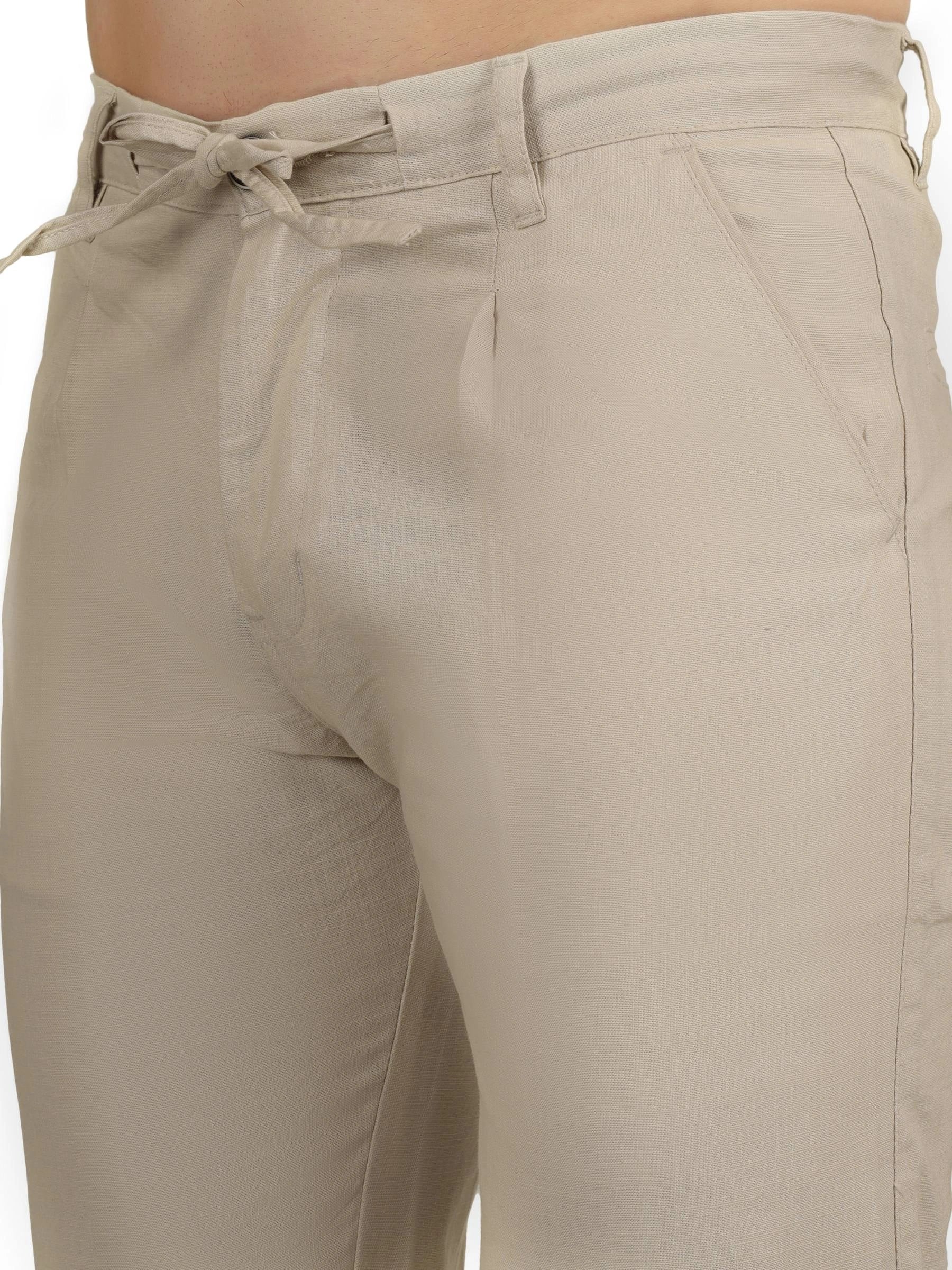 Linen Draw-String Comfort Fit Stretchable Trouser – Rodeo Dust