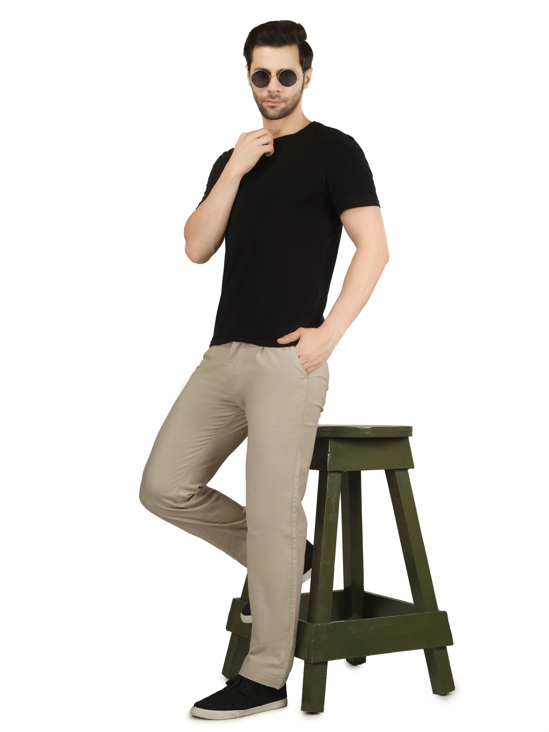 Linen Draw-String Comfort Fit Stretchable Trouser – Rodeo Dust