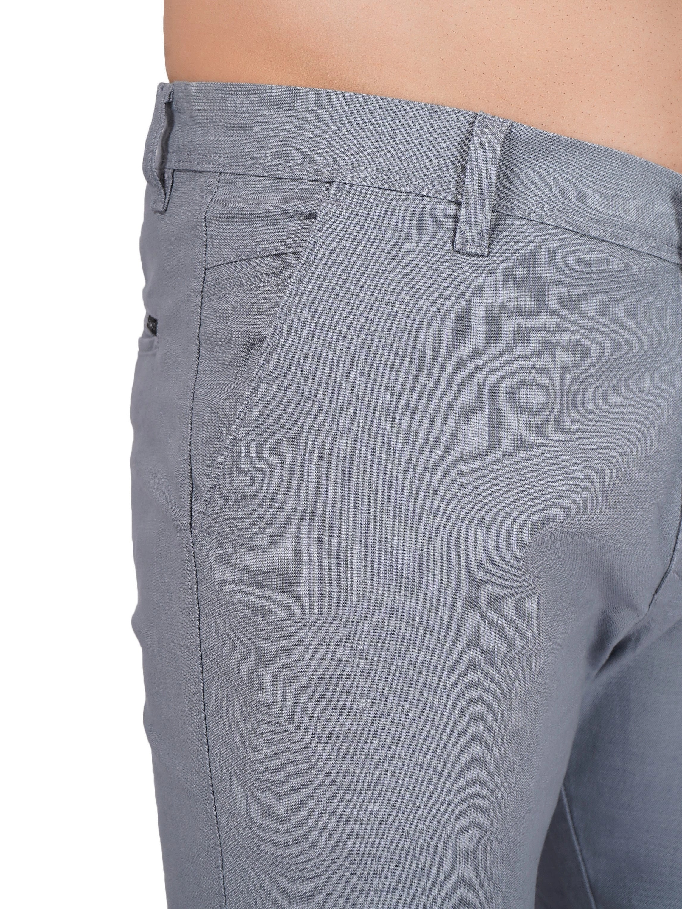 Linen Regular Fit Stretchable Trouser – Storm Grey