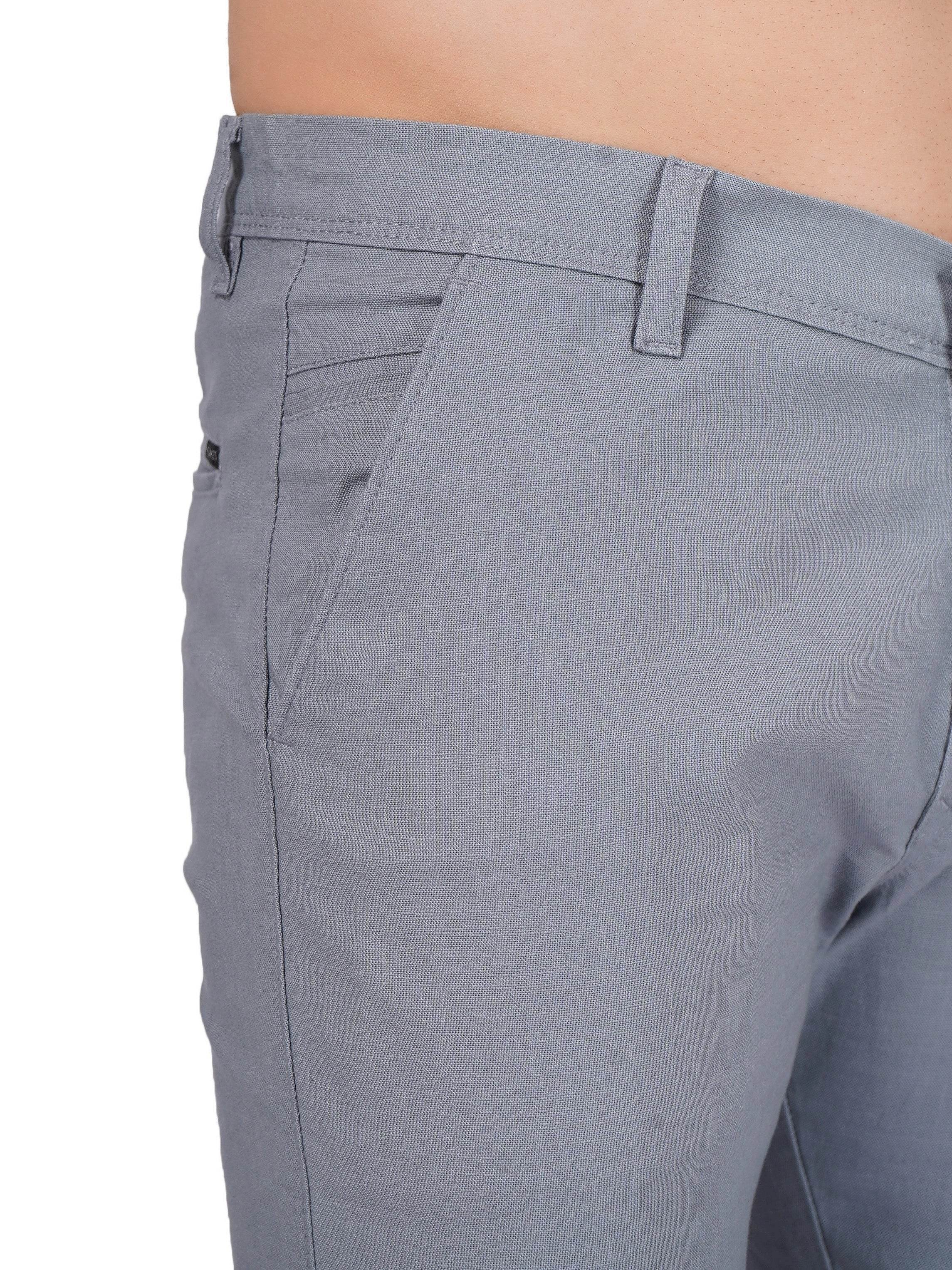 Linen Regular Fit Stretchable Trouser – Storm Grey - Flaked