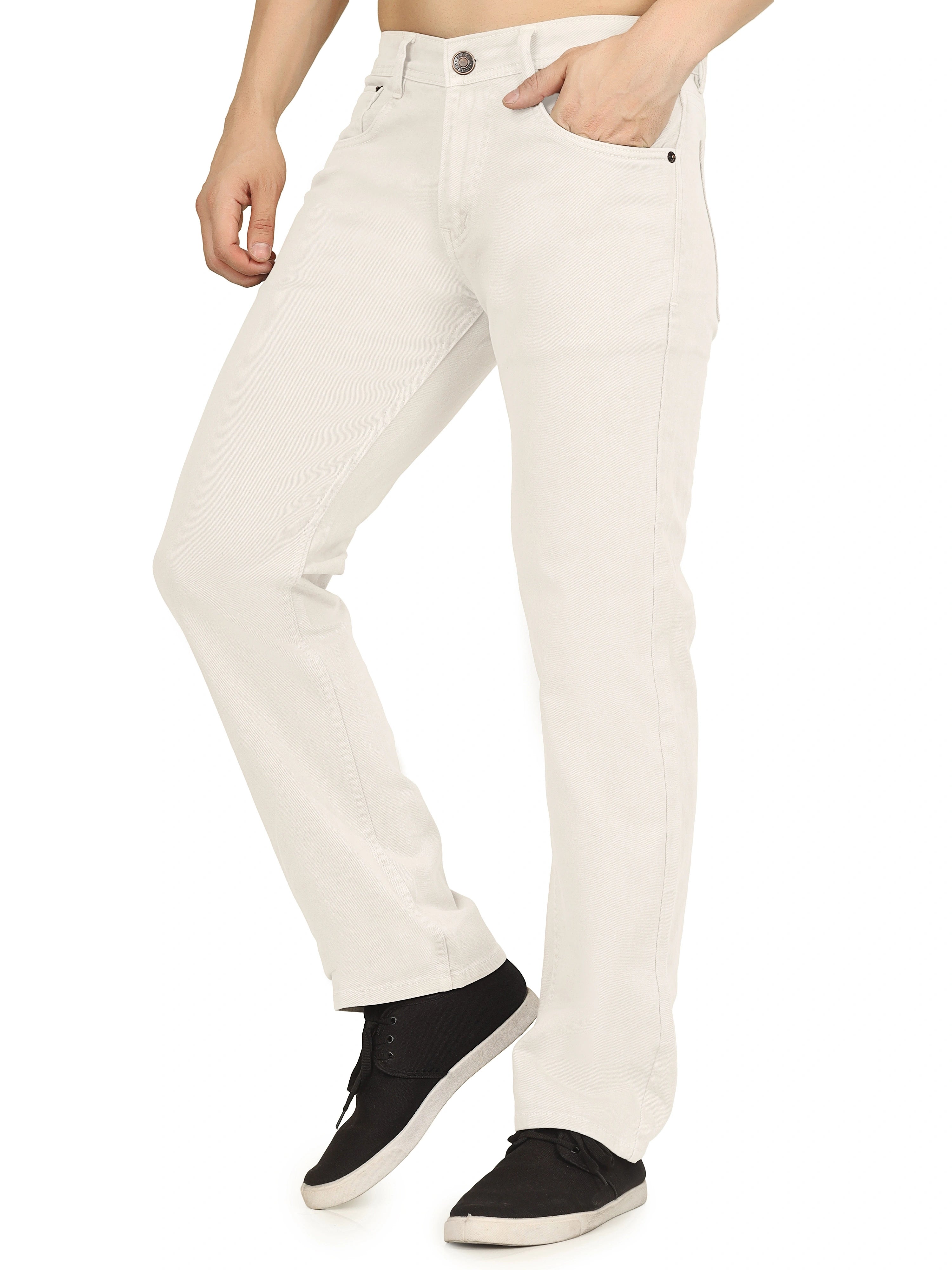 Men’s Relaxed Fit Stretchable Organic Cotton Jeans - Ivory Crest