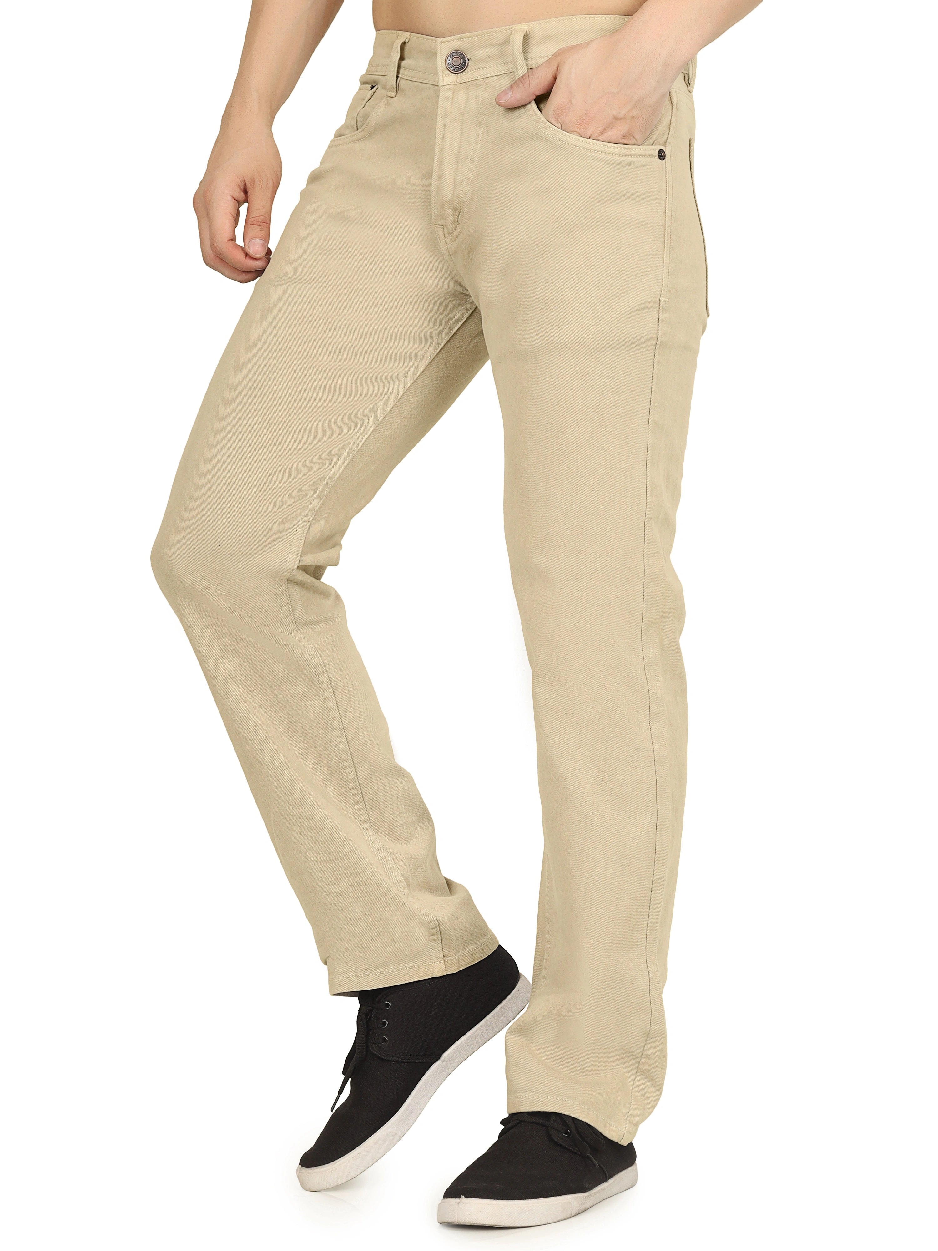 Men’s Relaxed Fit Stretchable Organic Cotton Jeans - Sand Stone