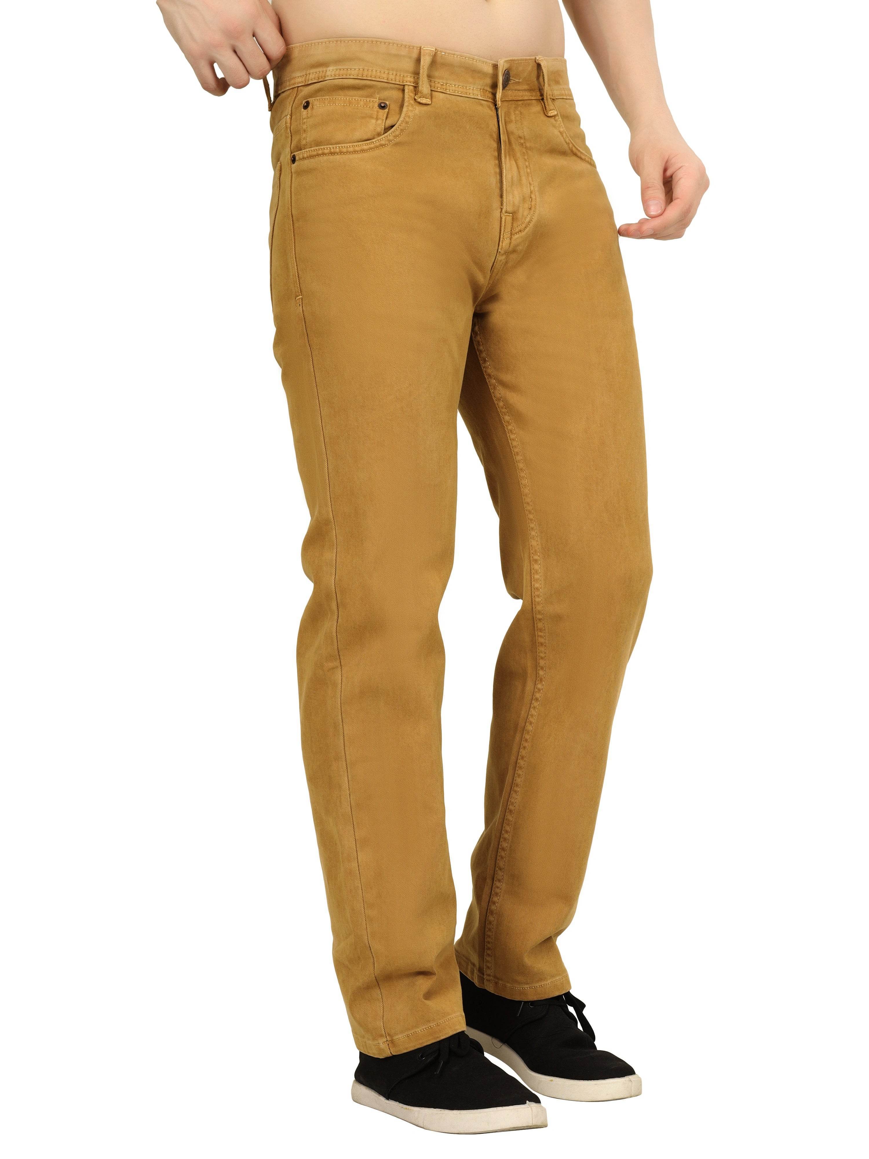 Men’s Relaxed Fit Stretchable Organic Cotton Jeans - Desert Camel - Flaked