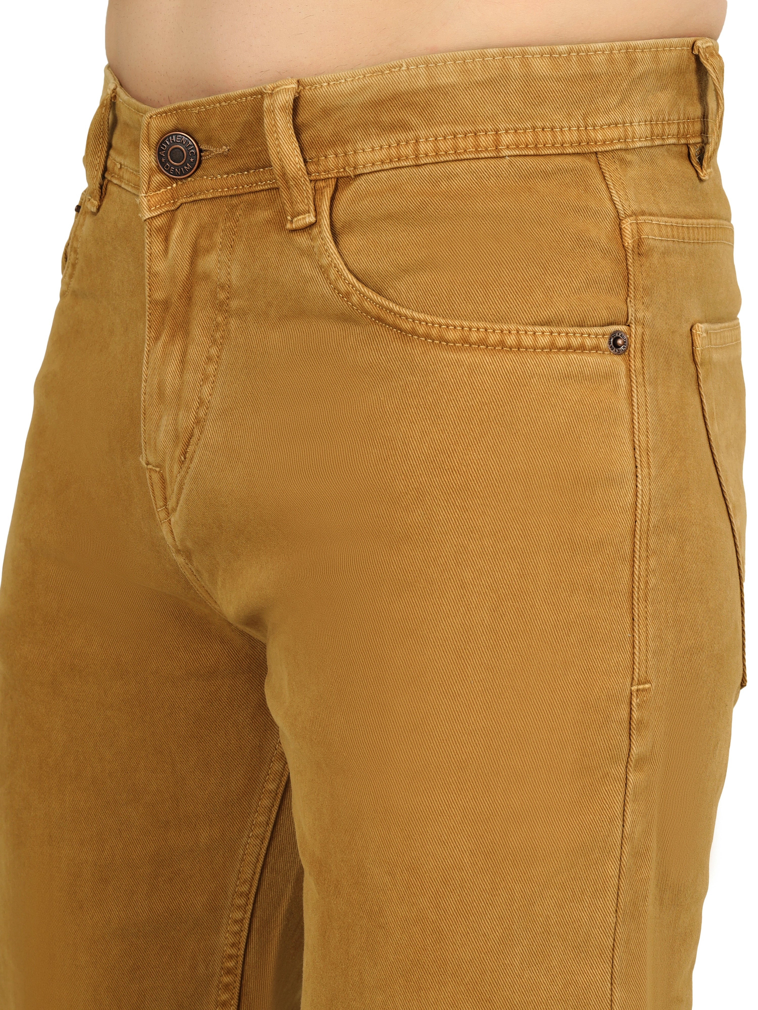 Men’s Relaxed Fit Stretchable Jeans - Desert Camel
