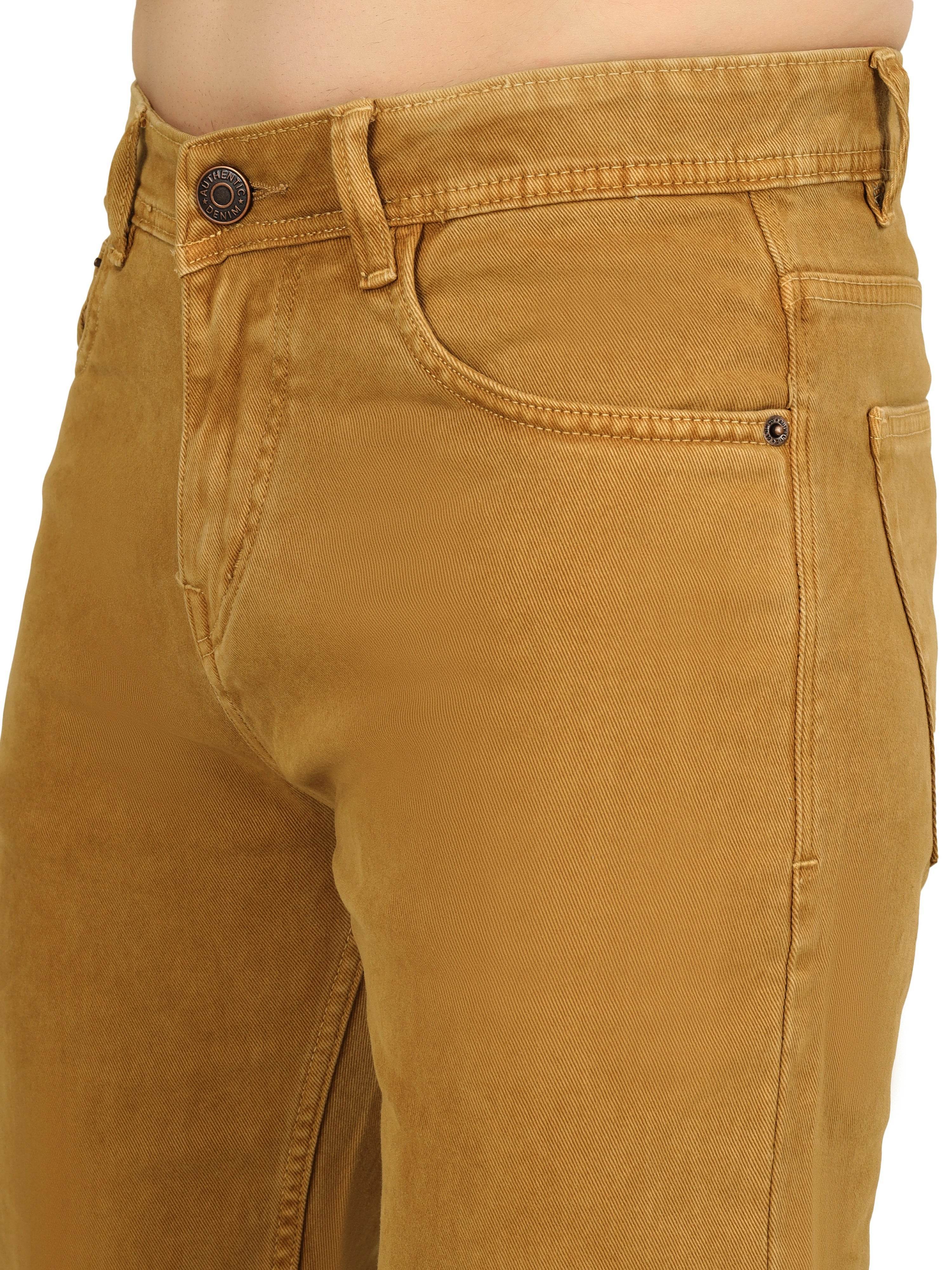 Men’s Relaxed Fit Stretchable Organic Cotton Jeans - Desert Camel - Flaked