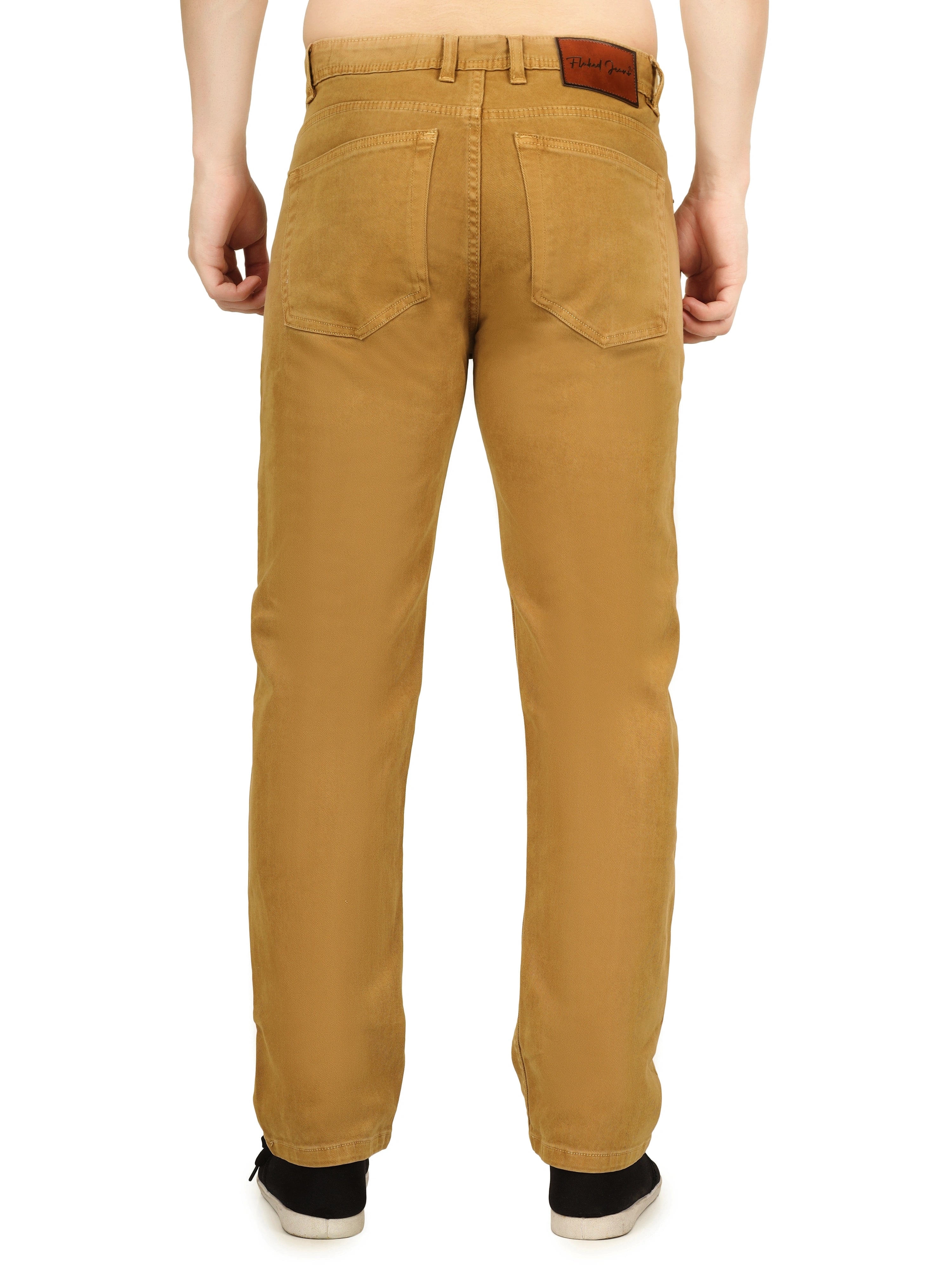 Men’s Relaxed Fit Stretchable Jeans - Desert Camel