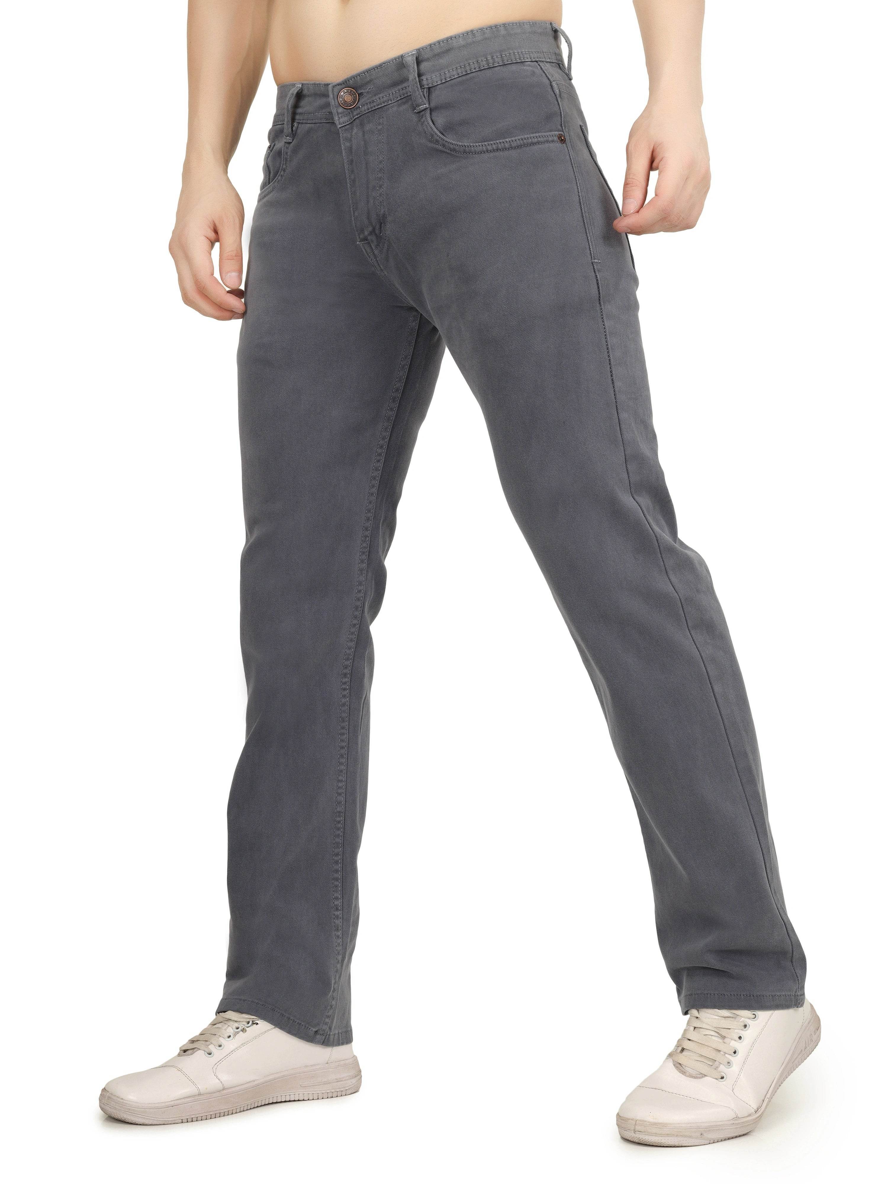 Men’s Relaxed Fit Stretchable Organic Cotton Jeans - Graphite Grey - Flaked