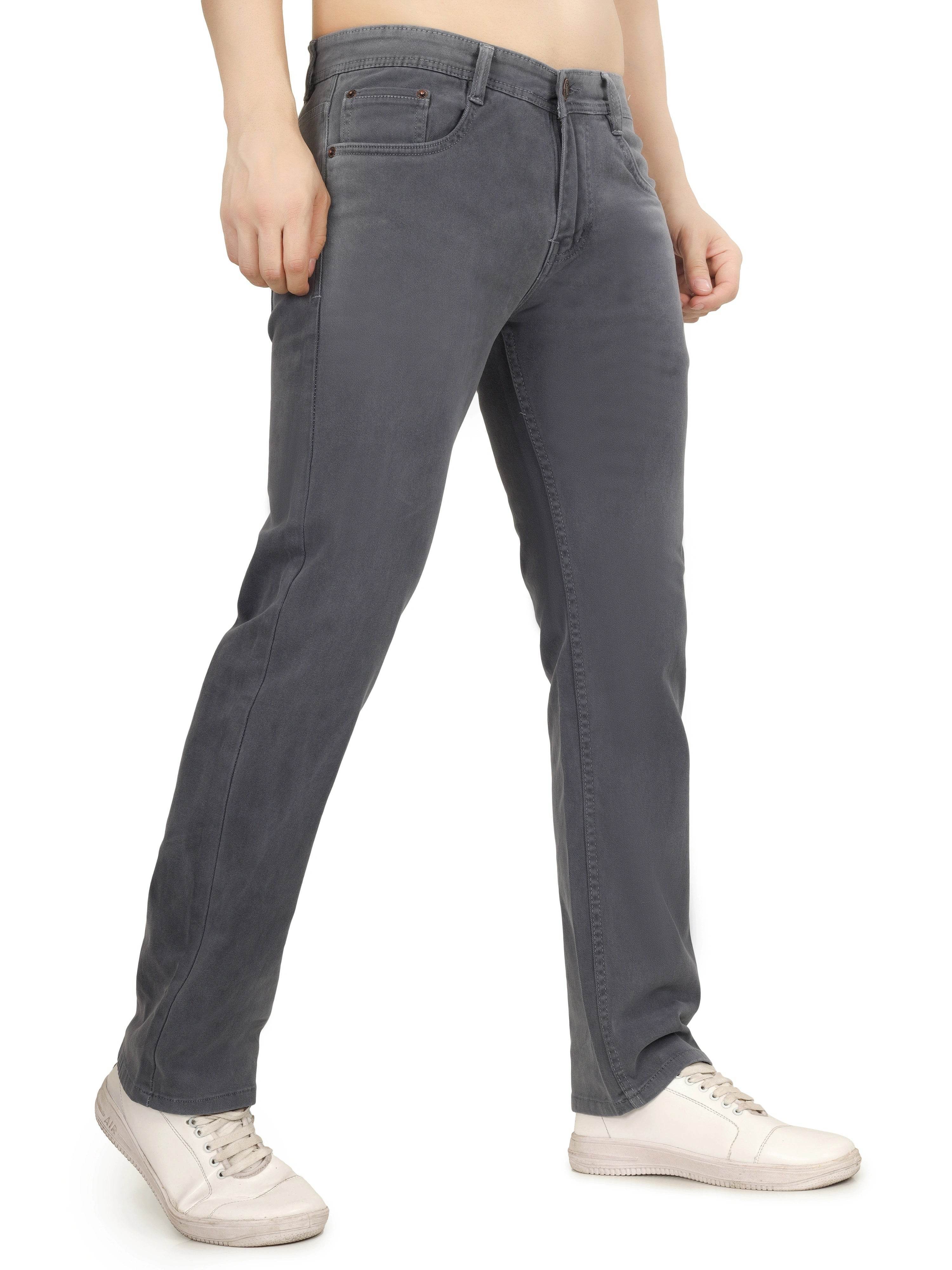 Men’s Relaxed Fit Stretchable Organic Cotton Jeans - Graphite Grey - Flaked
