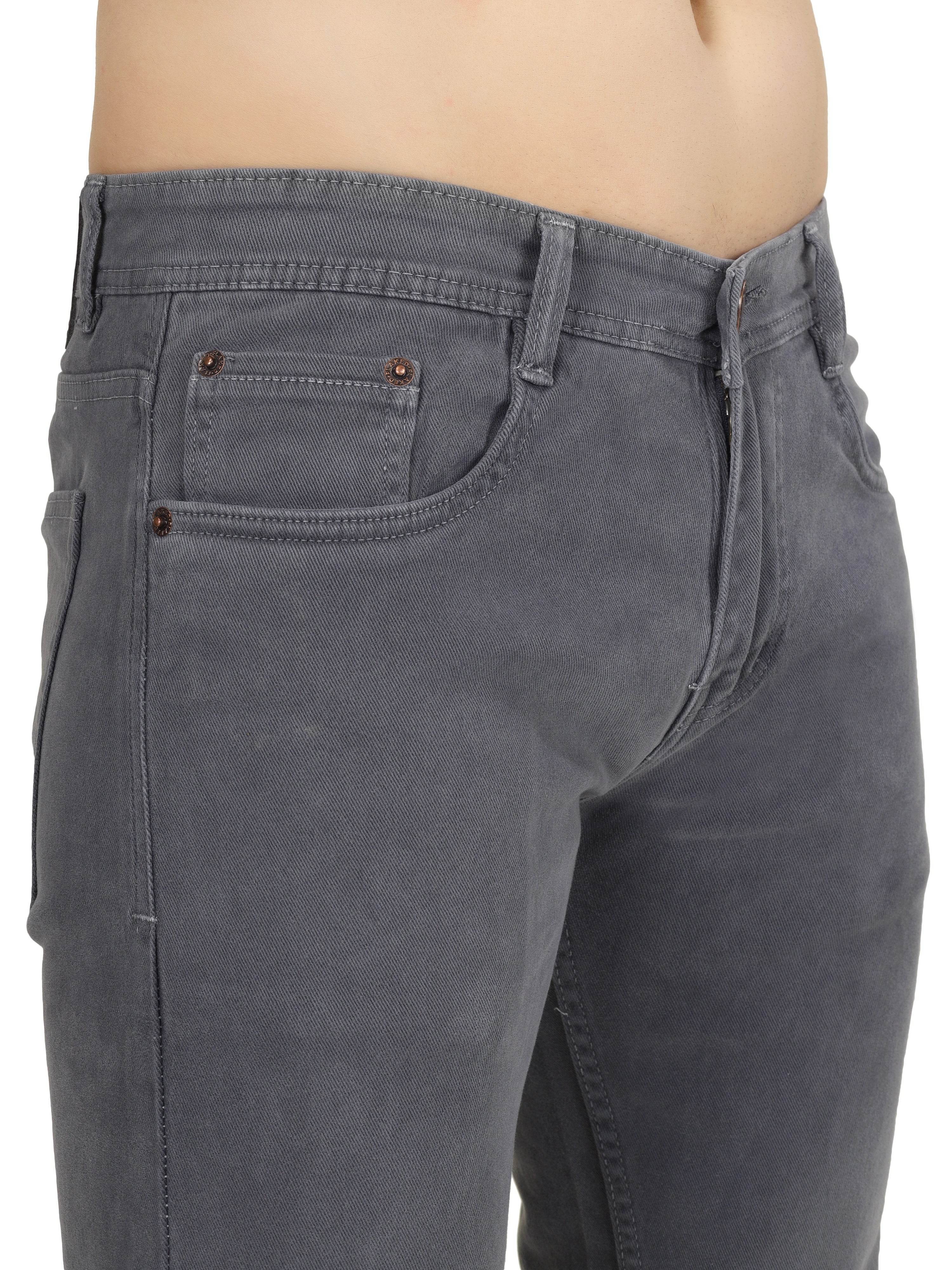 Men’s Relaxed Fit Stretchable Organic Cotton Jeans - Graphite Grey - Flaked