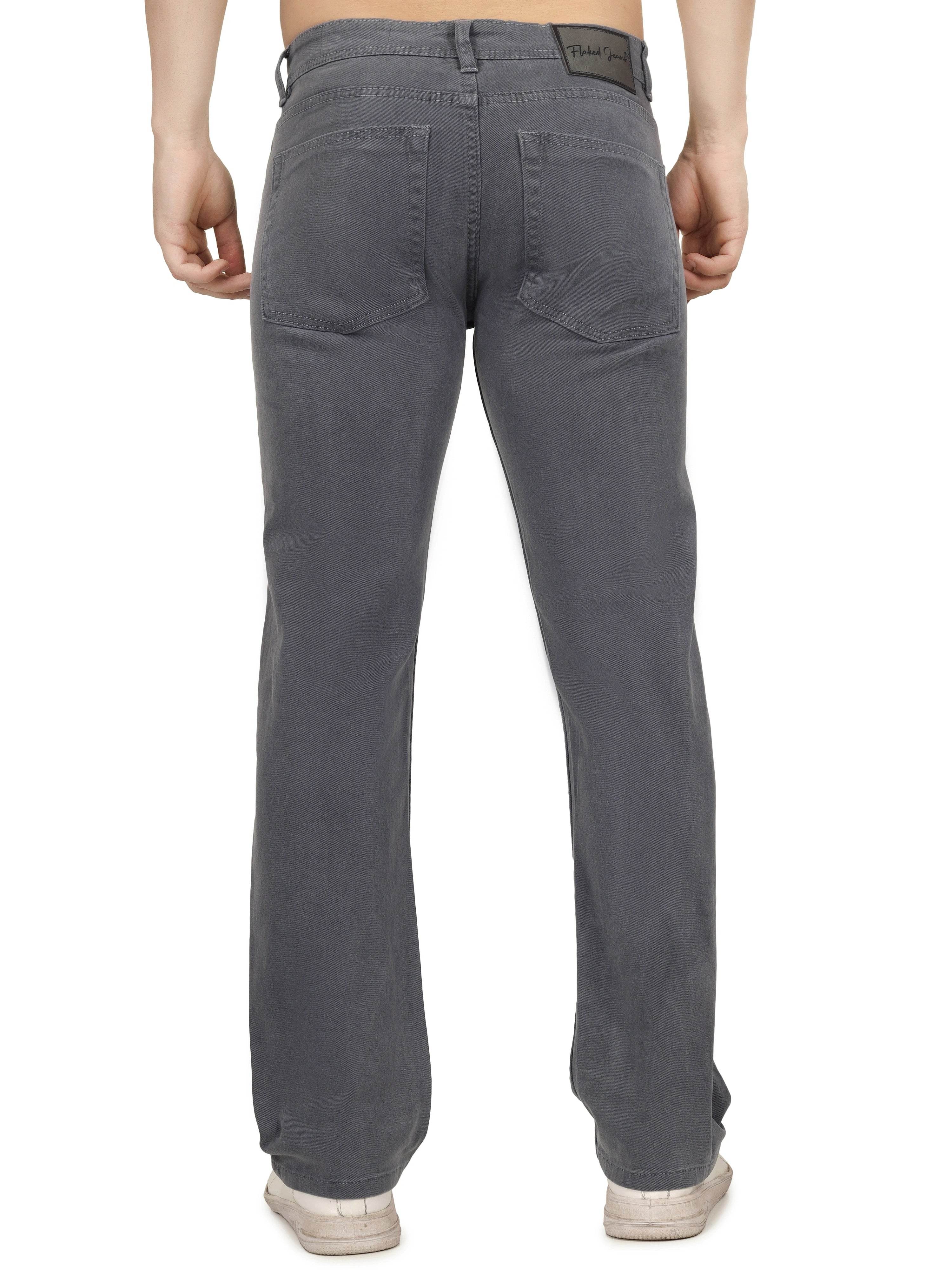 Men’s Relaxed Fit Stretchable Organic Cotton Jeans - Graphite Grey - Flaked