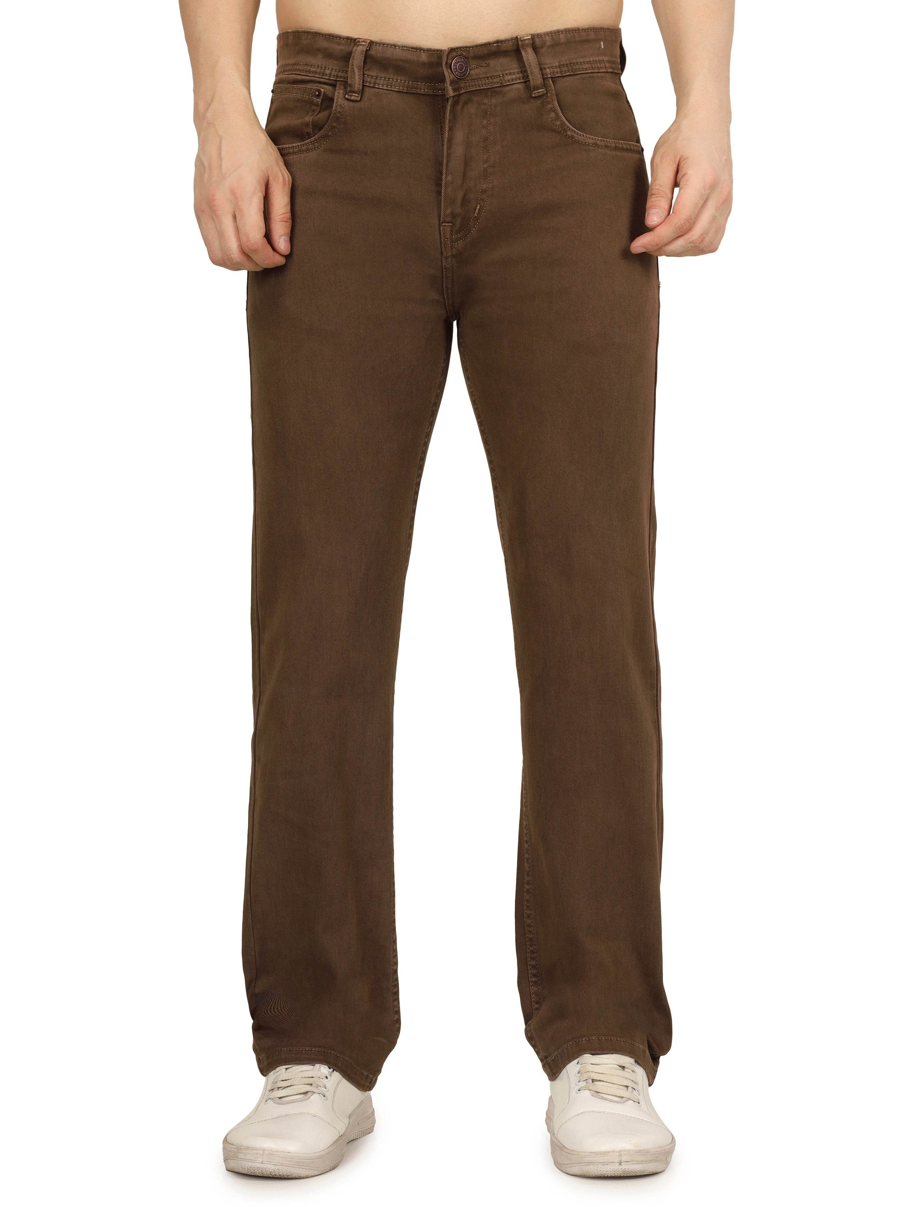 Men’s Relaxed Fit Stretchable Organic Cotton Jeans - Classic Khaki - Flaked