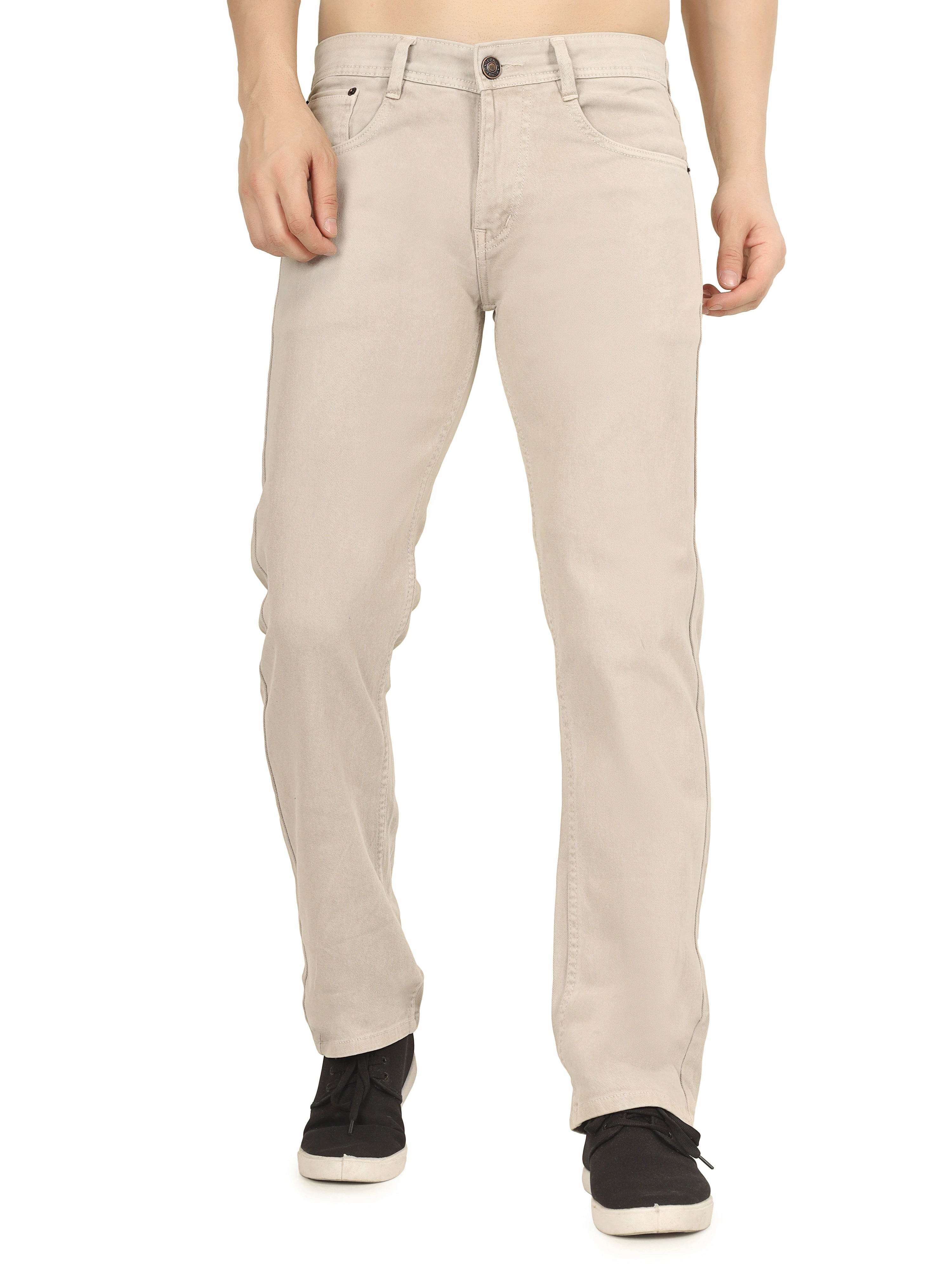 Men’s Relaxed Fit Stretchable Organic Cotton Jeans - Warm Beige - Flaked