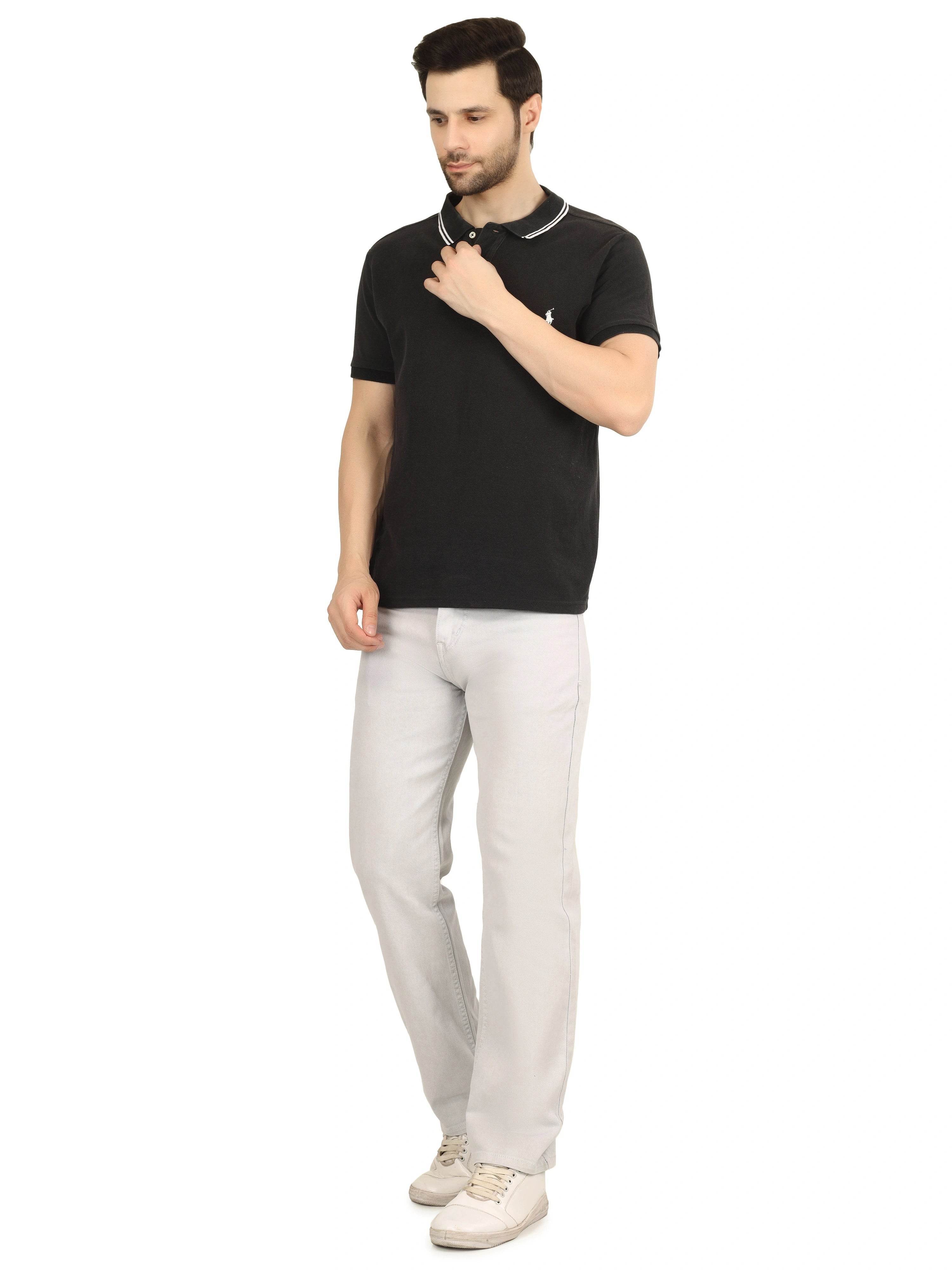 Men’s Relaxed Fit Stretchable Organic Cotton Jeans - Cloud Mist - Flaked