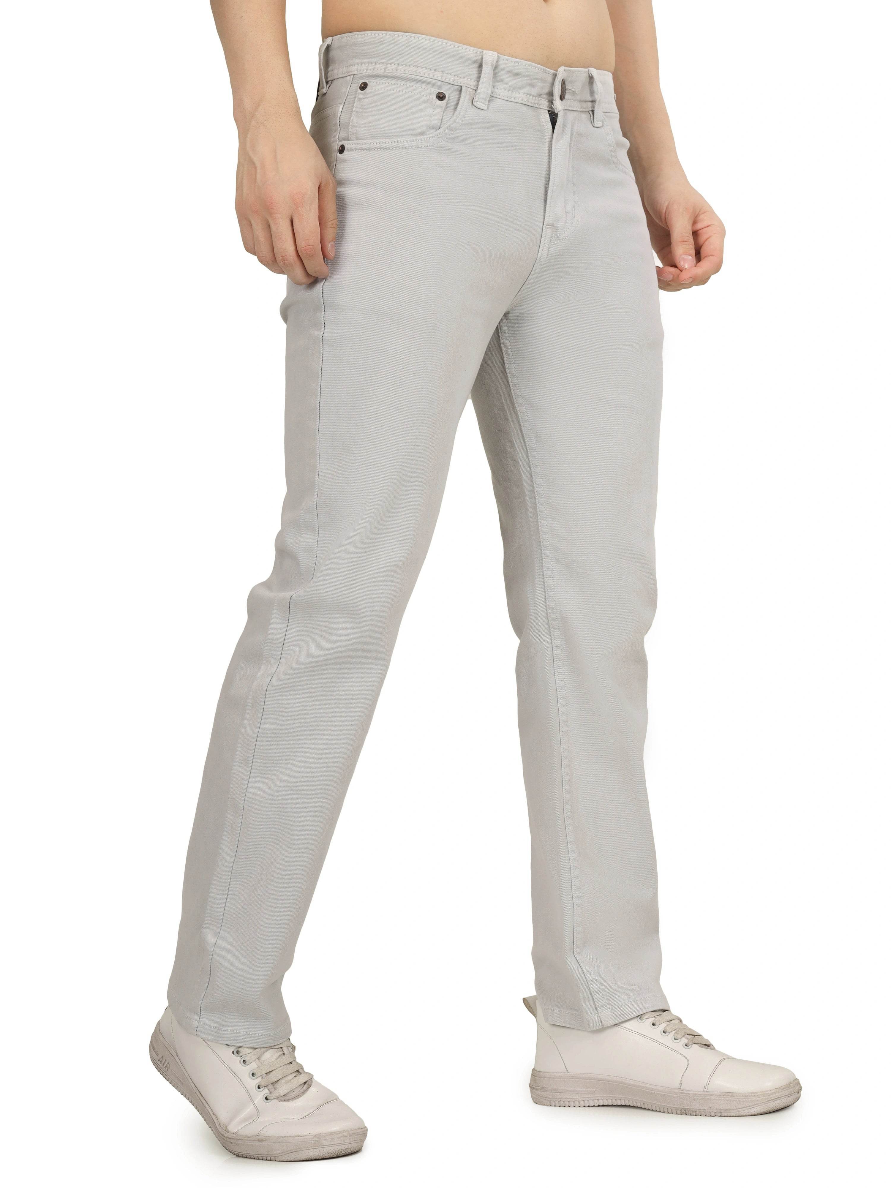 Men’s Relaxed Fit Stretchable Organic Cotton Jeans - Cloud Mist - Flaked