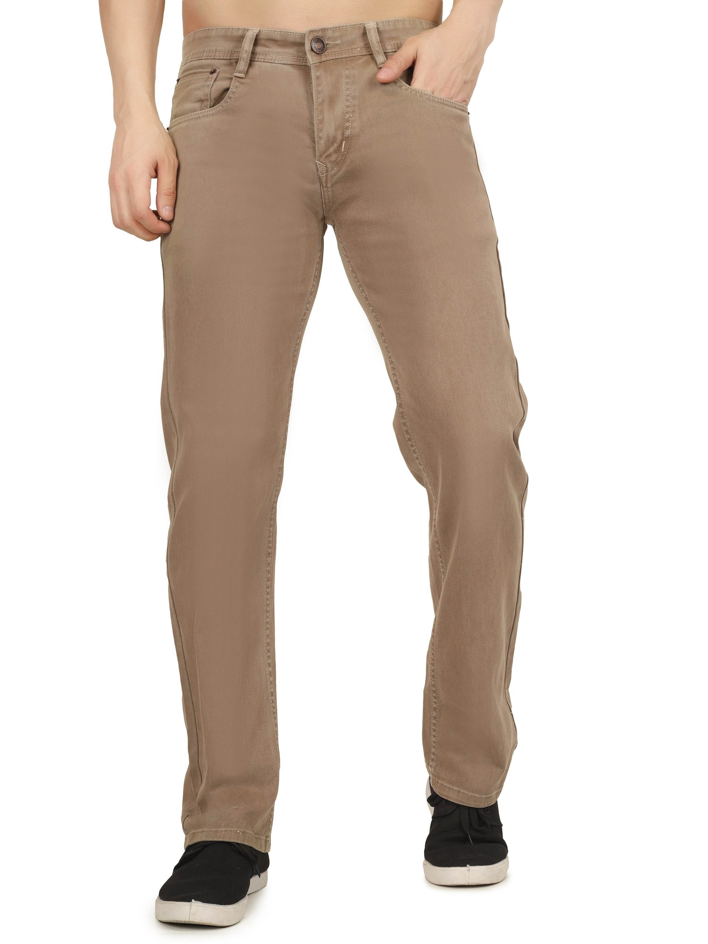 Men’s Relaxed Fit Stretchable Organic Cotton Jeans - Dust Khaki - Flaked