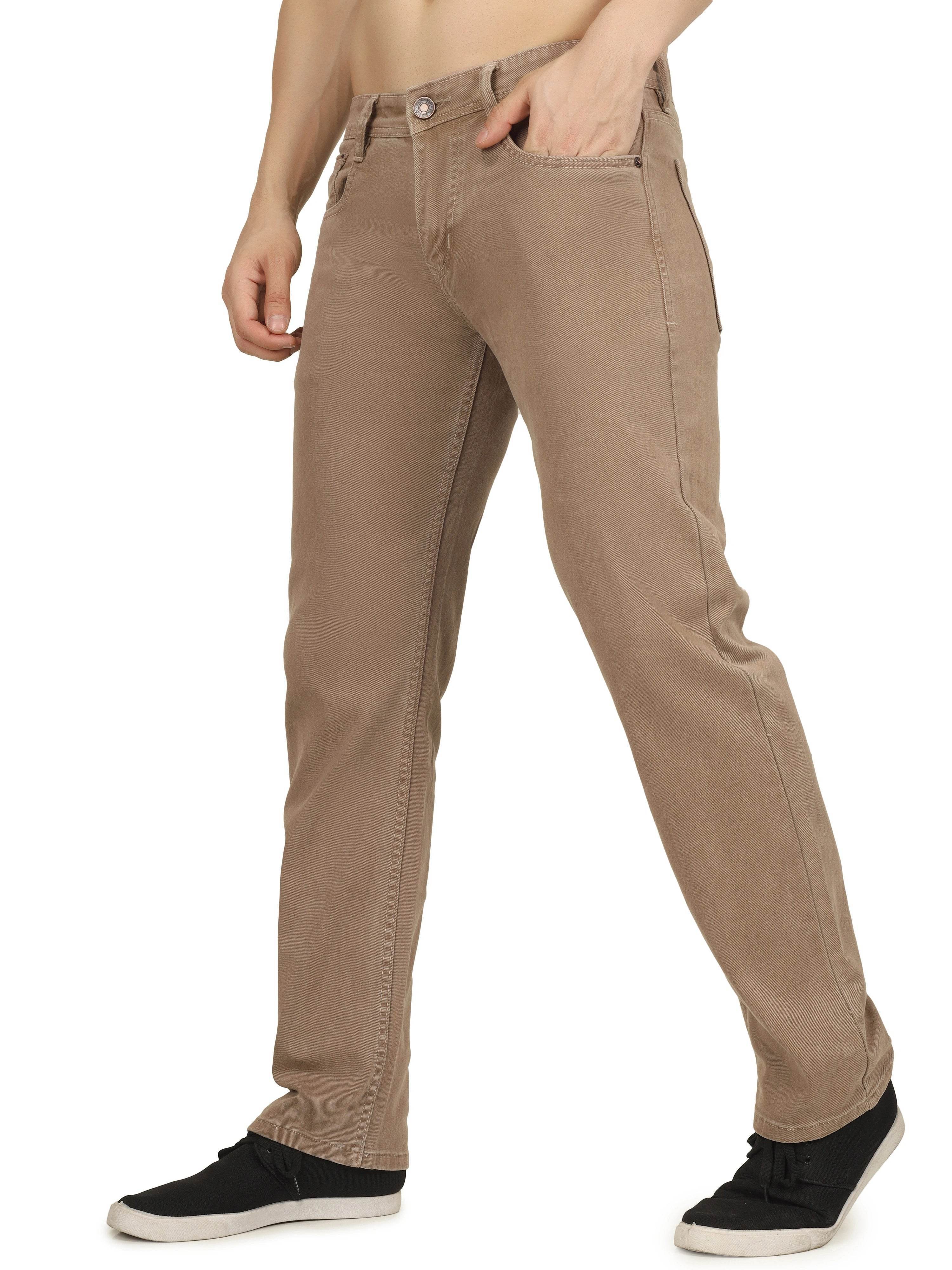 Men’s Relaxed Fit Stretchable Organic Cotton Jeans - Dust Khaki - Flaked