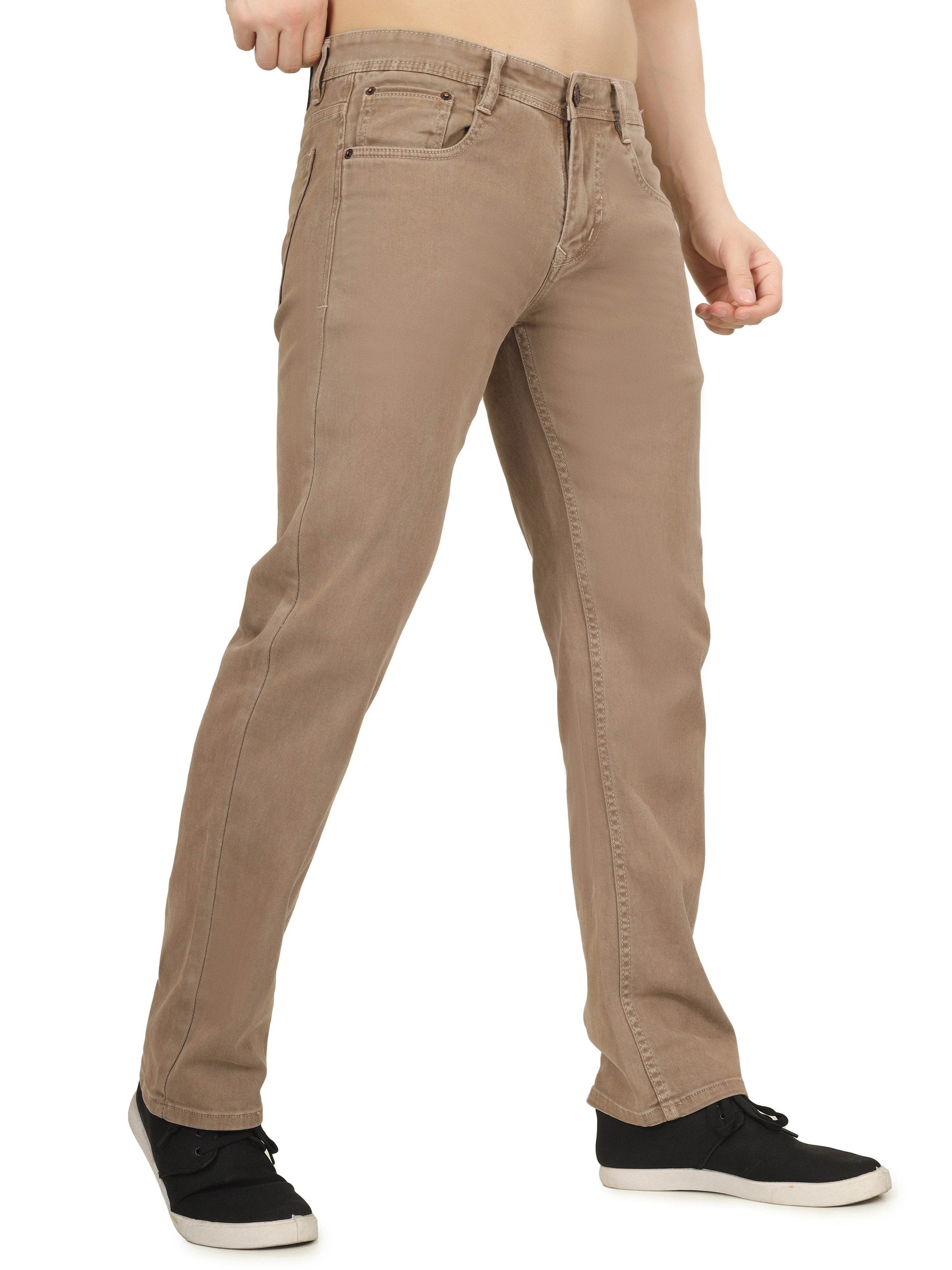 Men’s Relaxed Fit Stretchable Organic Cotton Jeans - Dust Khaki - Flaked