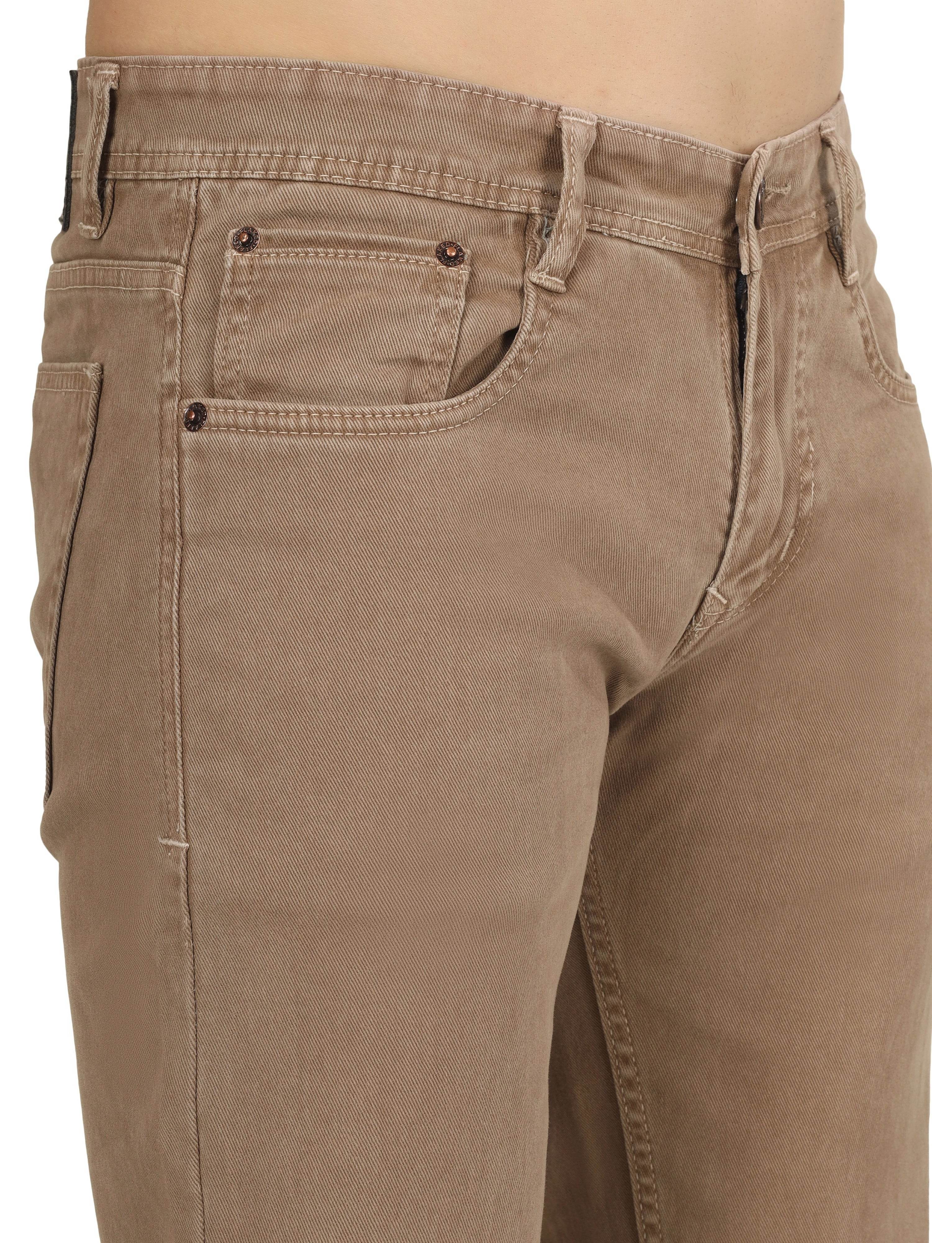 Men’s Relaxed Fit Stretchable Organic Cotton Jeans - Dust Khaki - Flaked