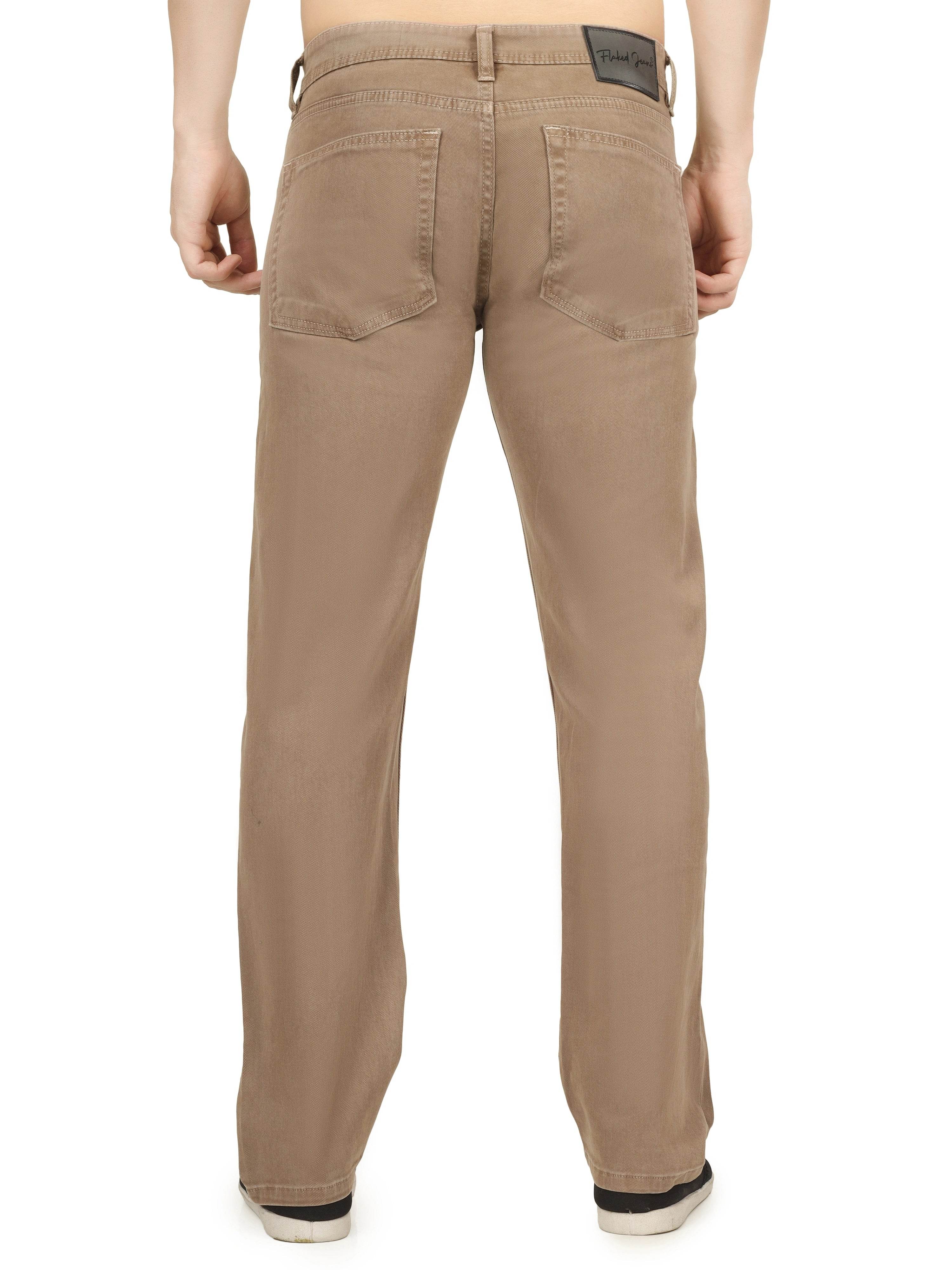 Men’s Relaxed Fit Stretchable Organic Cotton Jeans - Dust Khaki - Flaked
