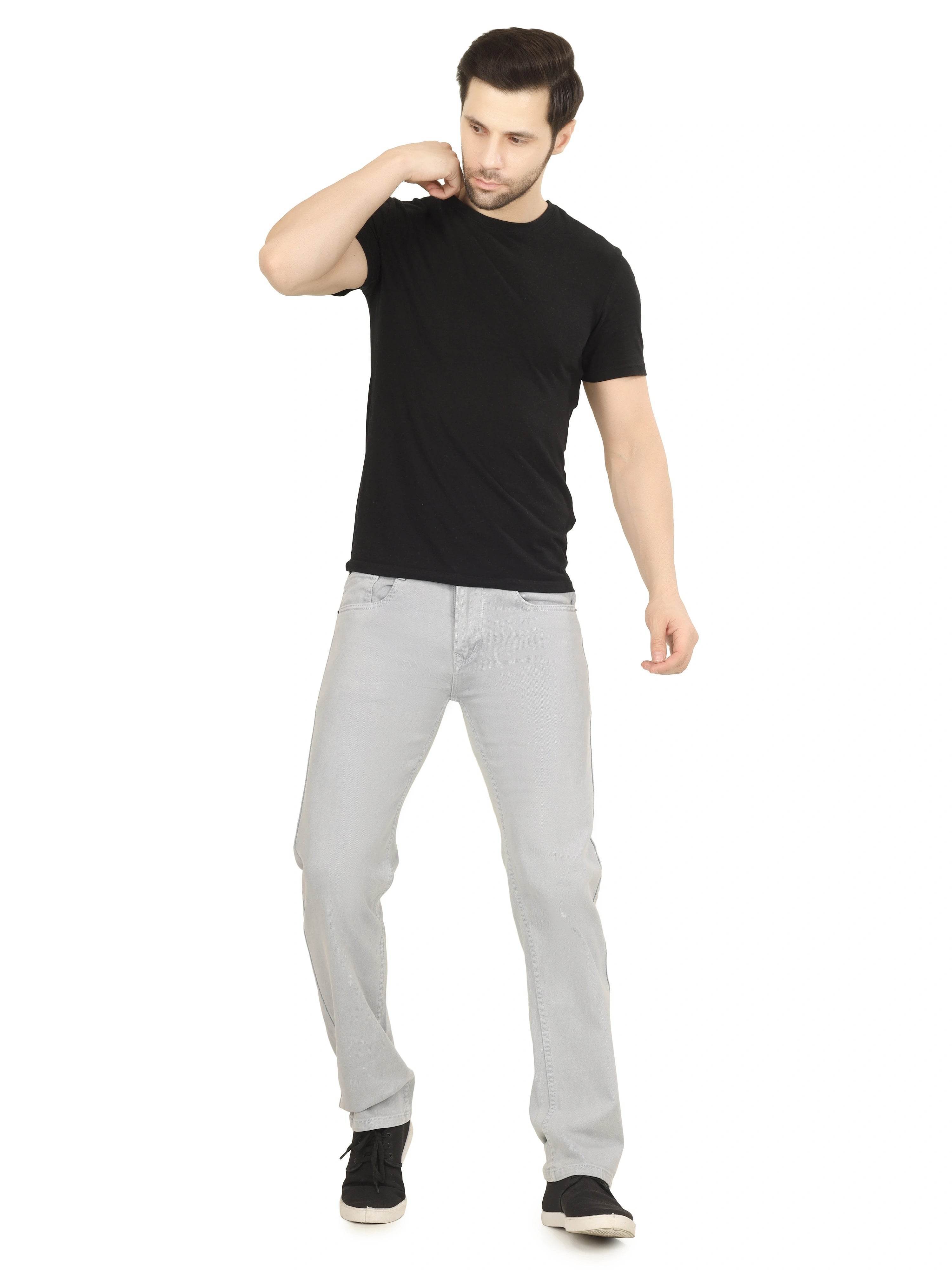 Men’s Relaxed Fit Stretchable Organic Cotton Jeans - Frost Grey - Flaked