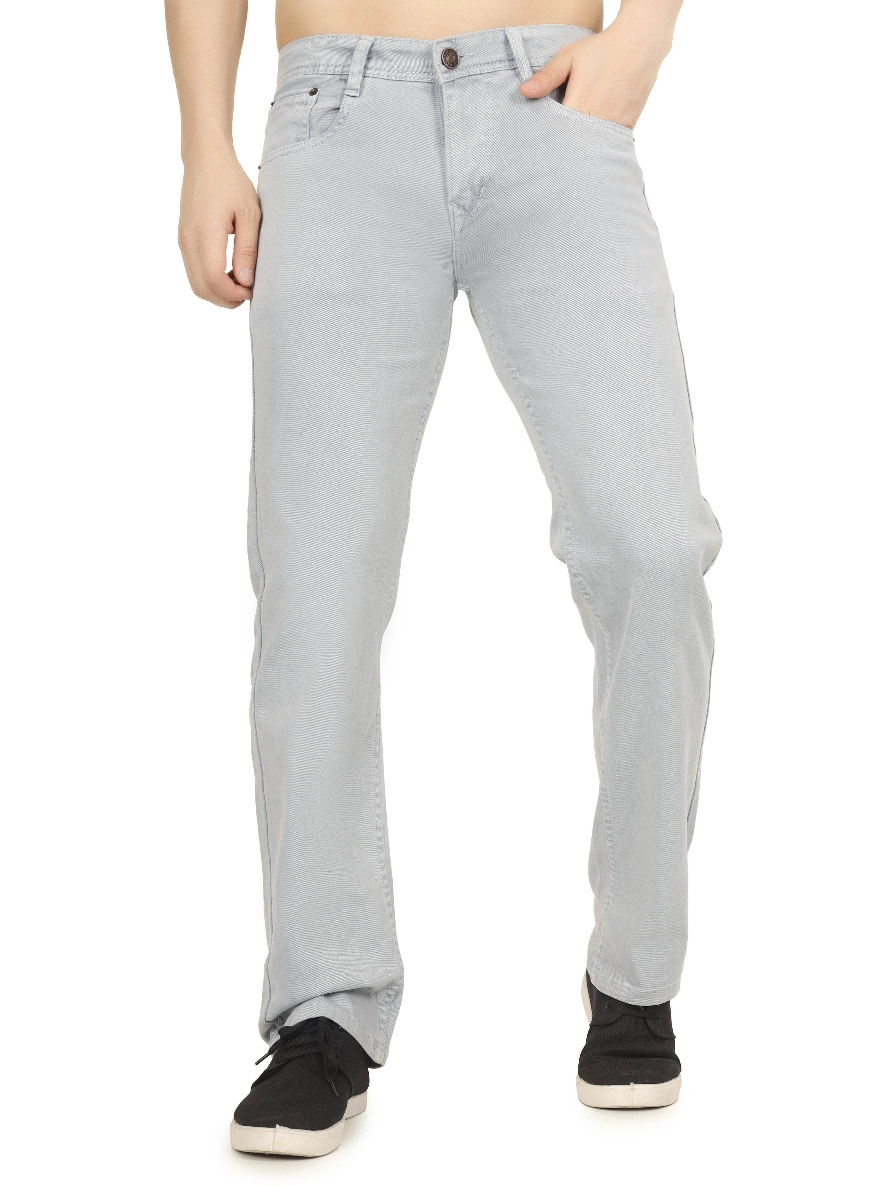 Men’s Relaxed Fit Stretchable Organic Cotton Jeans - Frost Grey - Flaked