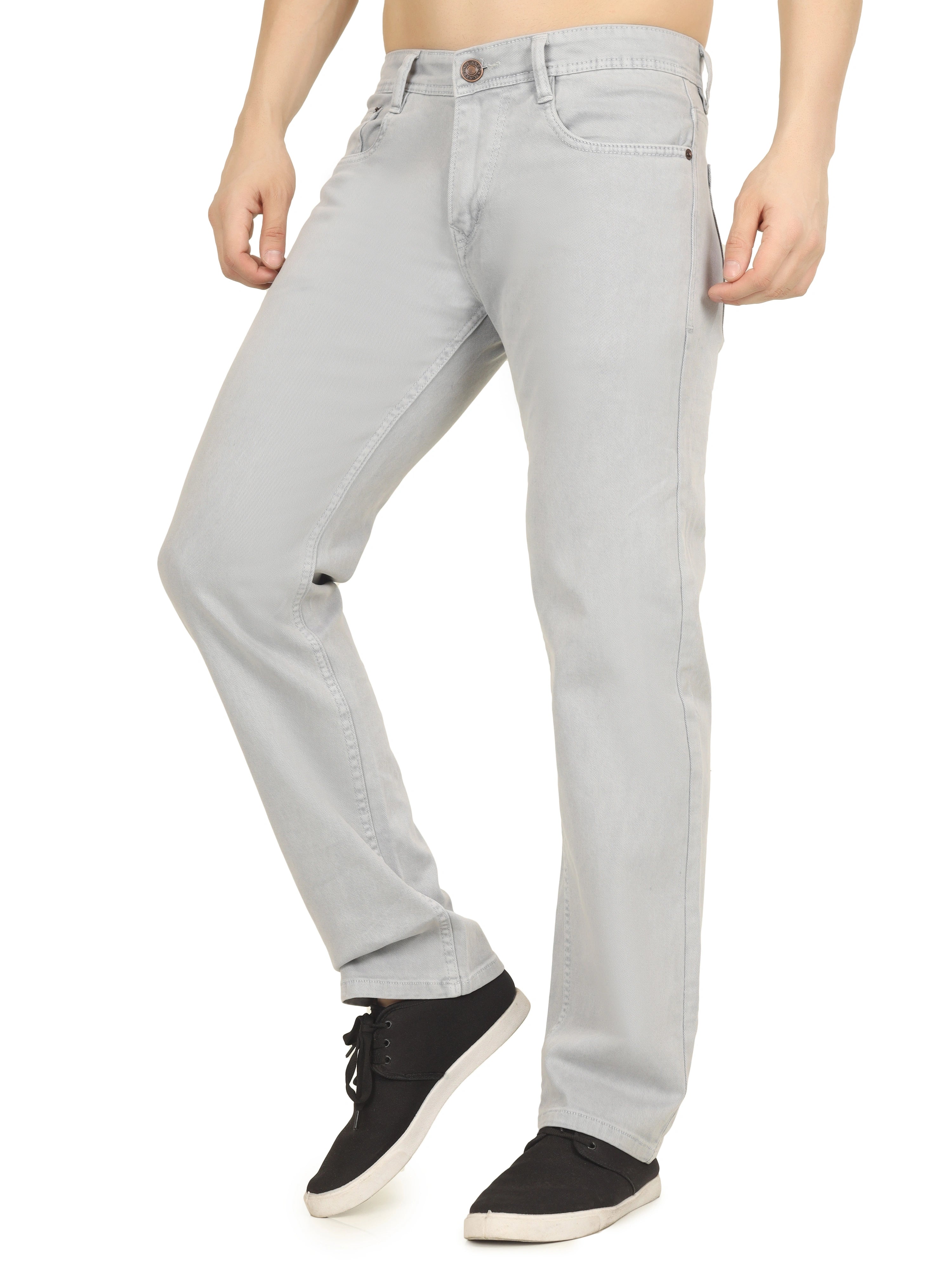 Men’s Relaxed Fit Stretchable Jeans - Frost Grey