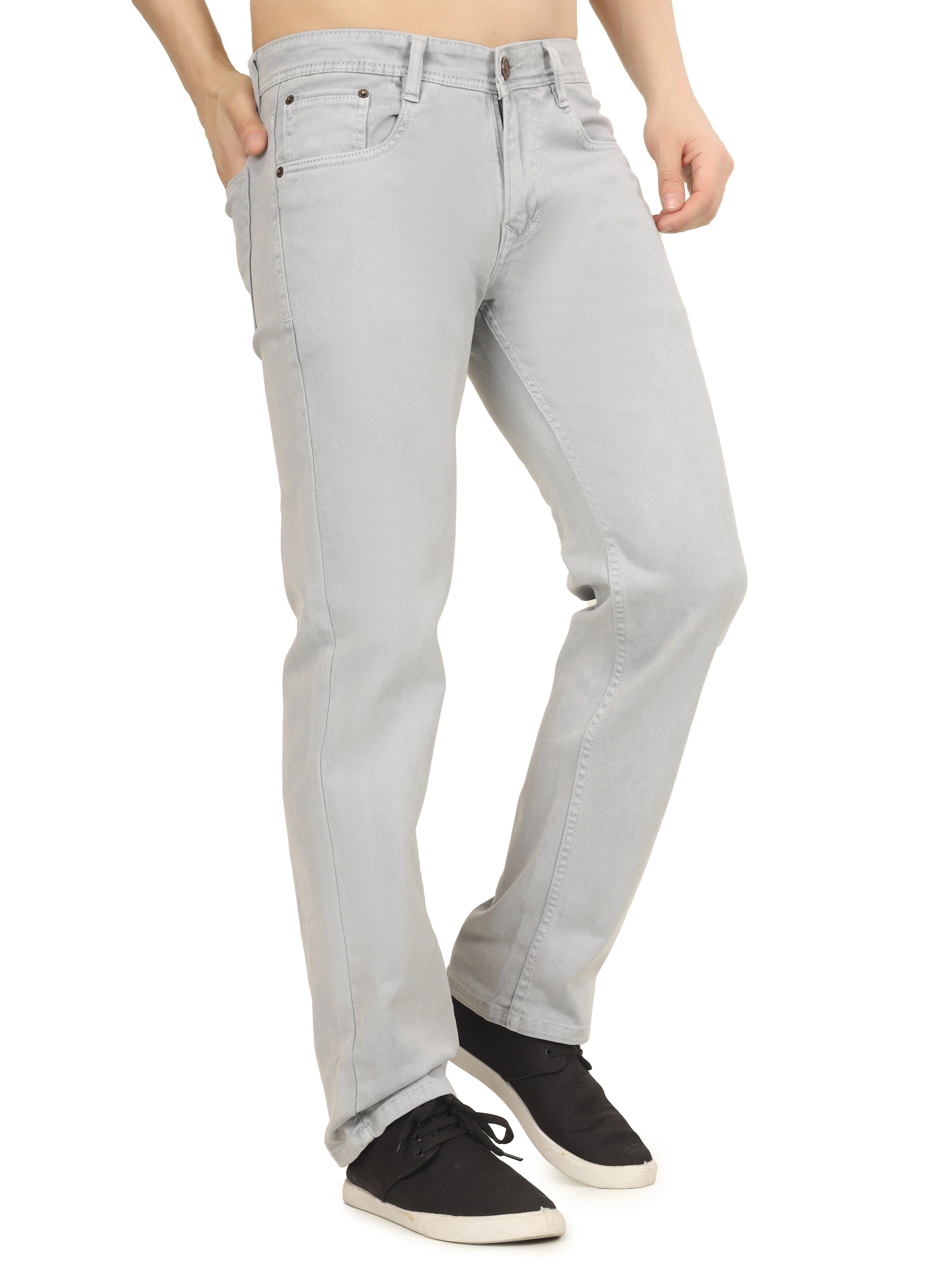 Men’s Relaxed Fit Stretchable Jeans - Frost Grey