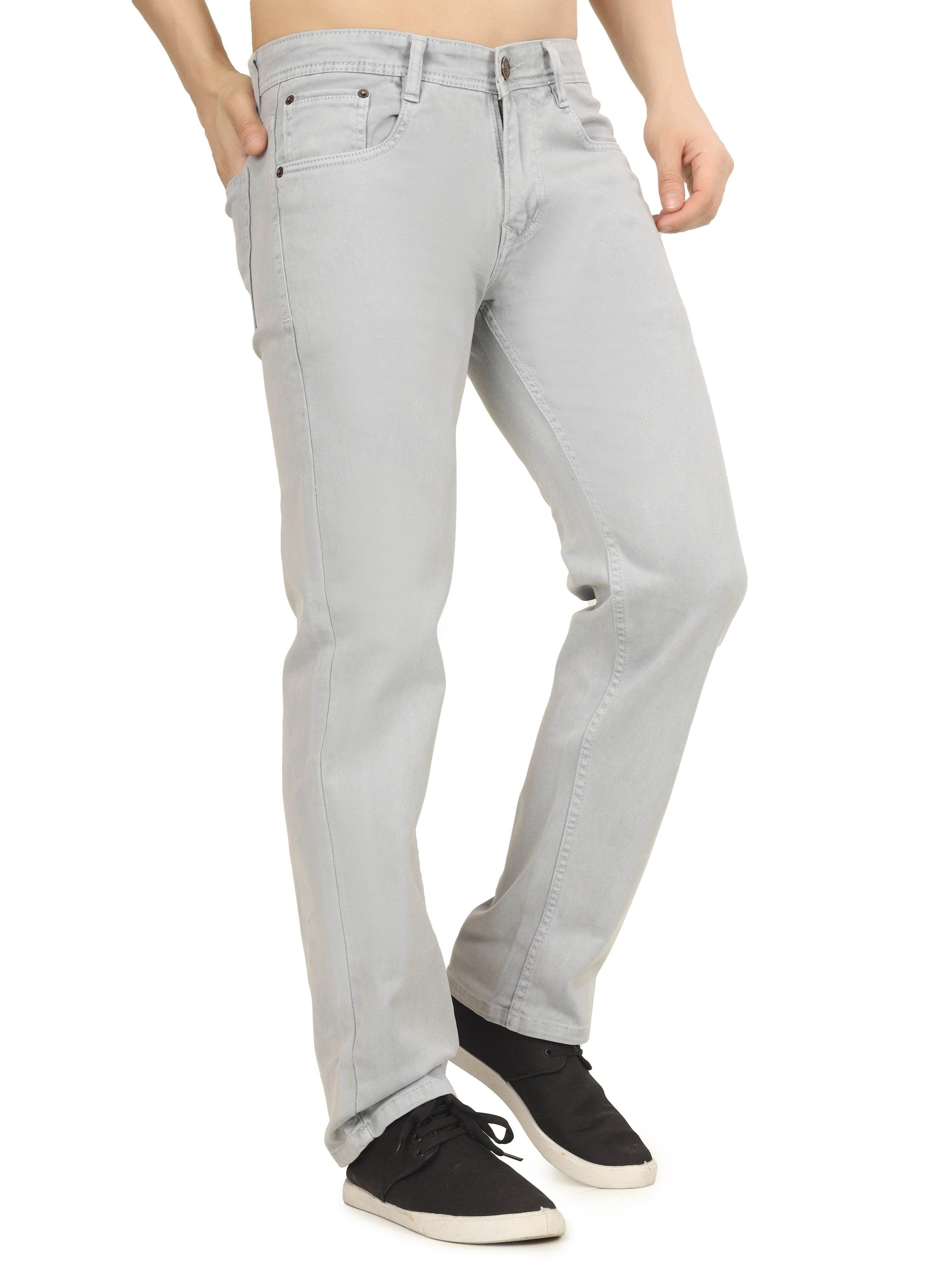 Men’s Relaxed Fit Stretchable Organic Cotton Jeans - Frost Grey - Flaked