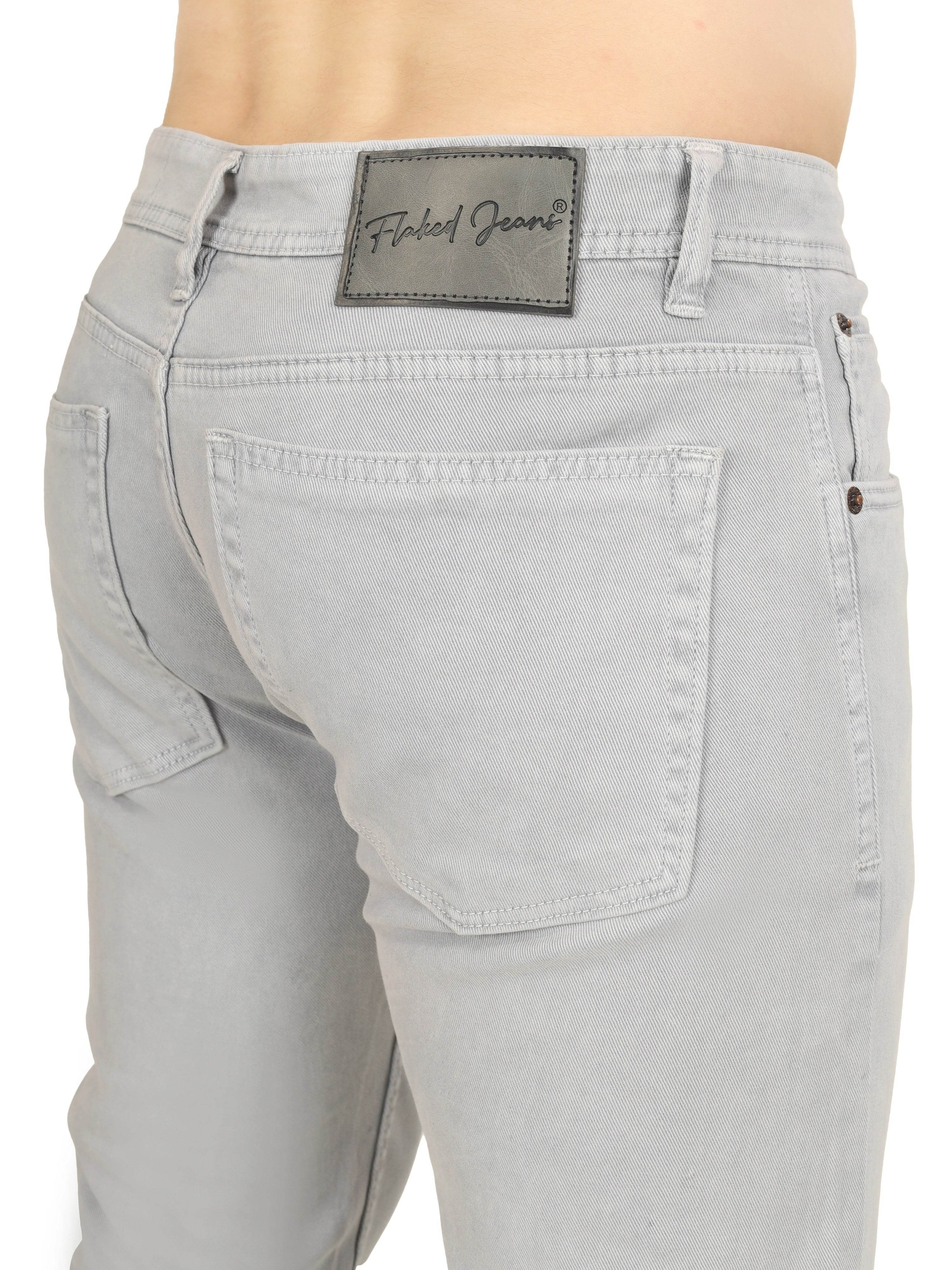 Men’s Relaxed Fit Stretchable Organic Cotton Jeans - Frost Grey - Flaked