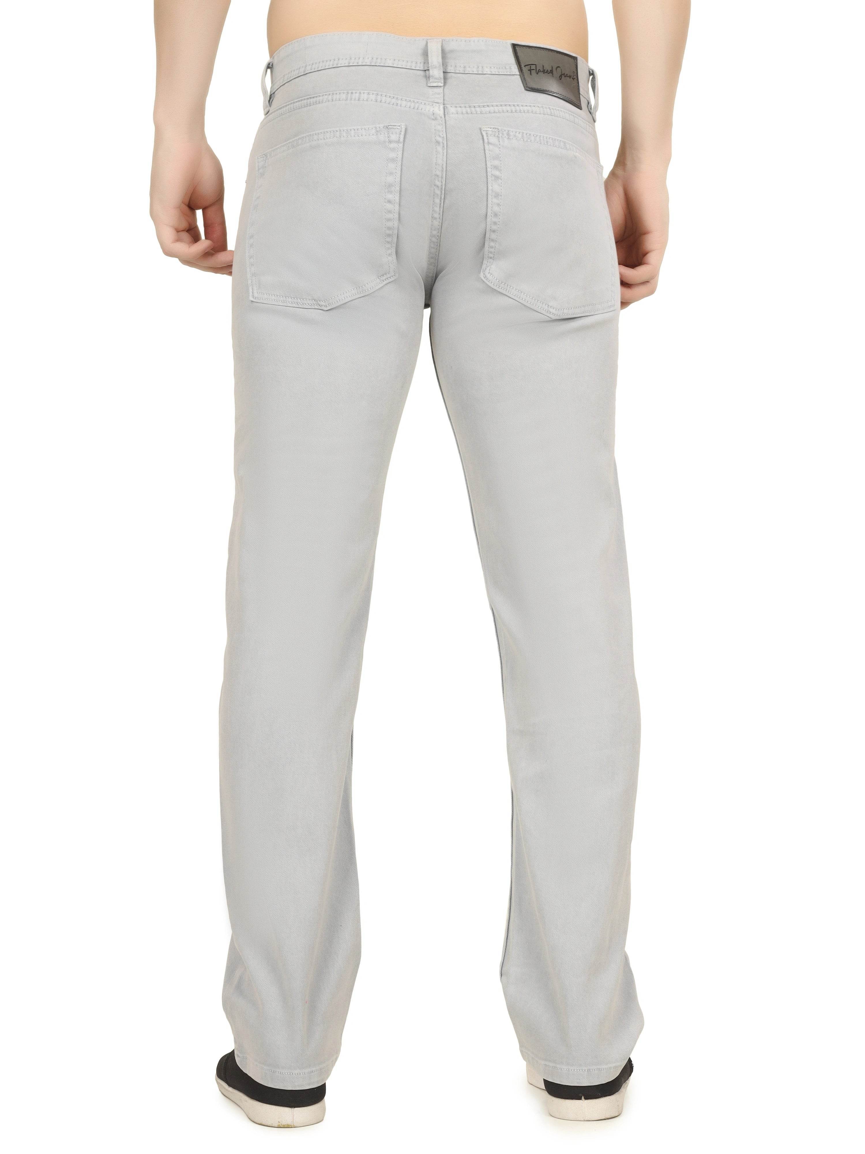 Men’s Relaxed Fit Stretchable Organic Cotton Jeans - Frost Grey - Flaked