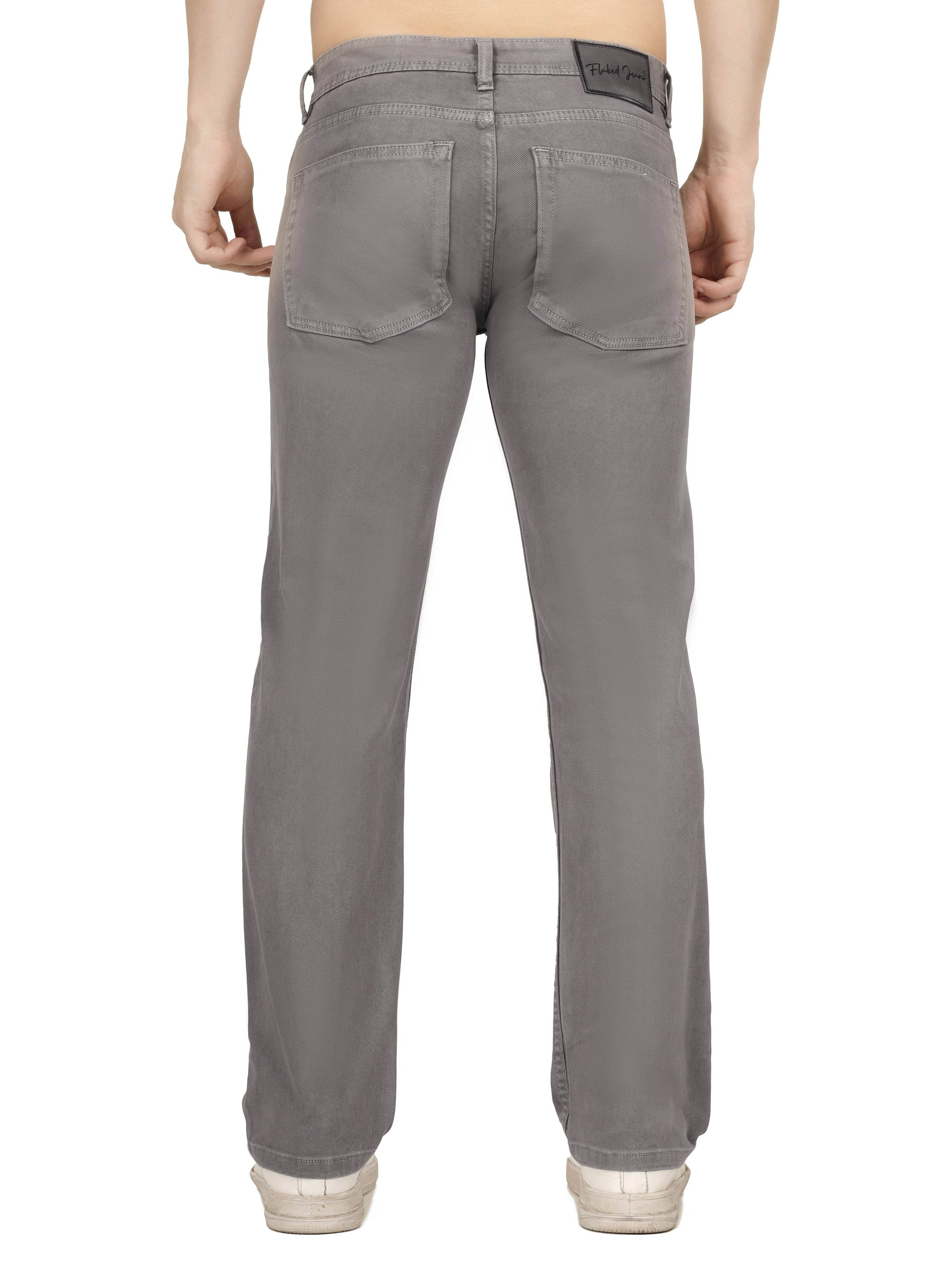 Men’s Relaxed Fit Stretchable Organic Cotton Jeans - Stone Smoke - Flaked