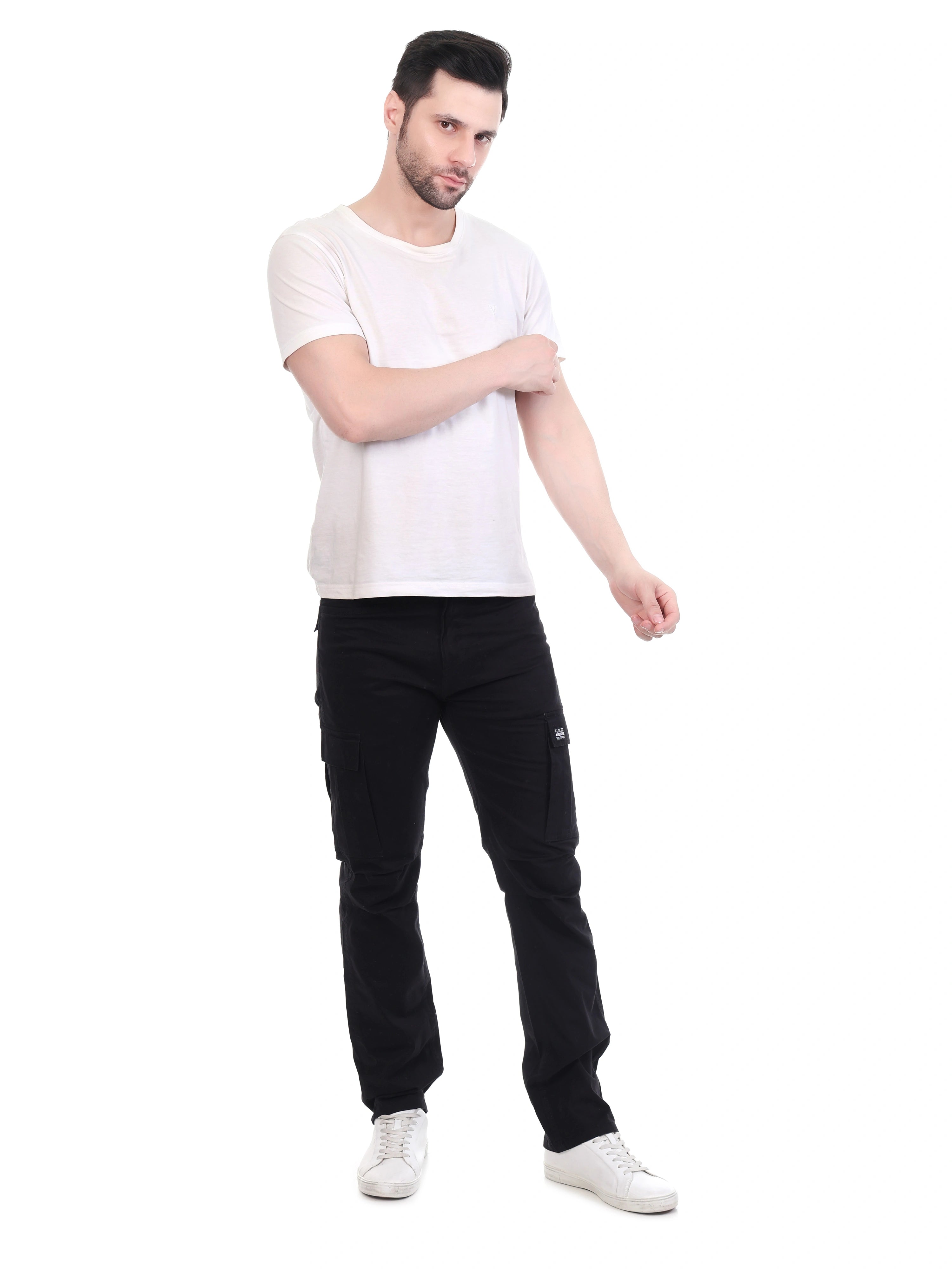 FLAKED Copenhagen Black Regular Fit Cotton Cargo