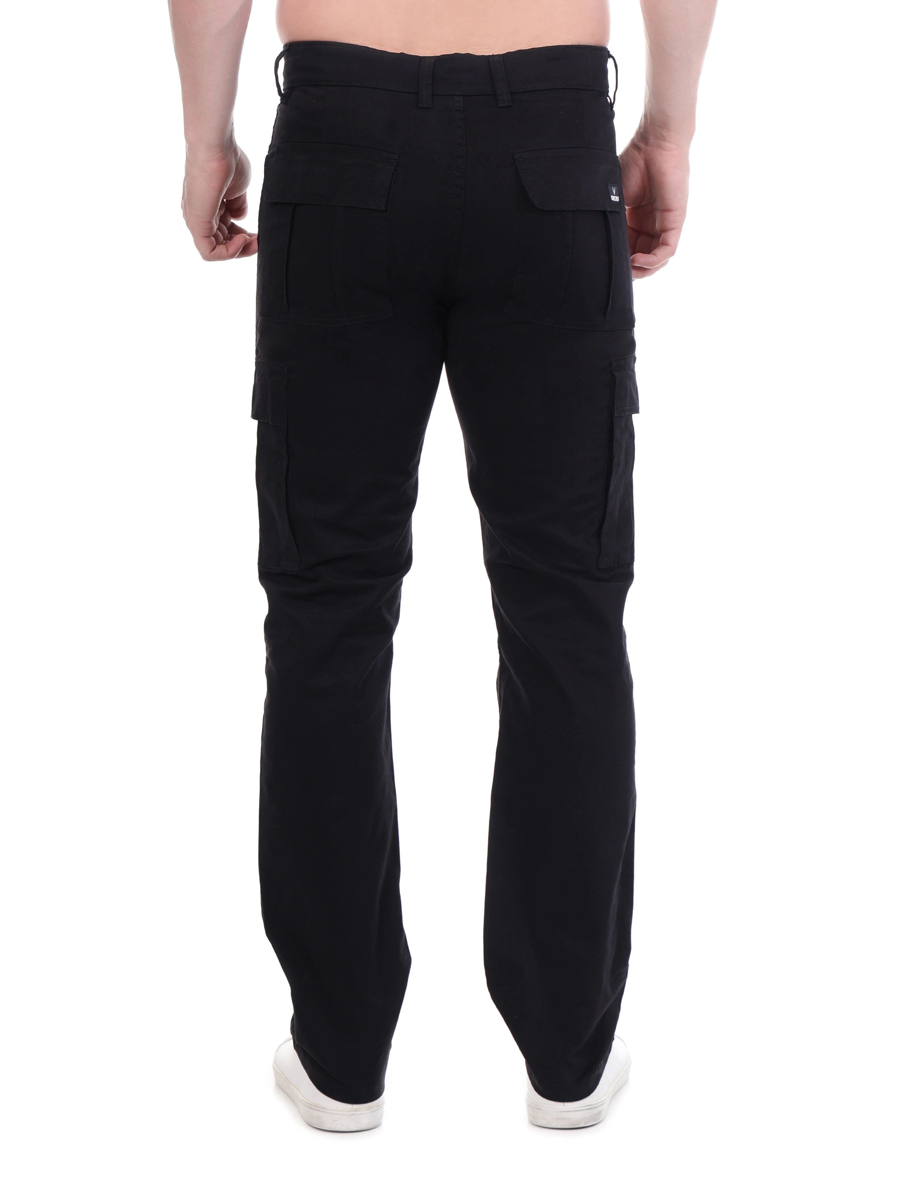 FLAKED Copenhagen Black Regular Fit Cotton Cargo
