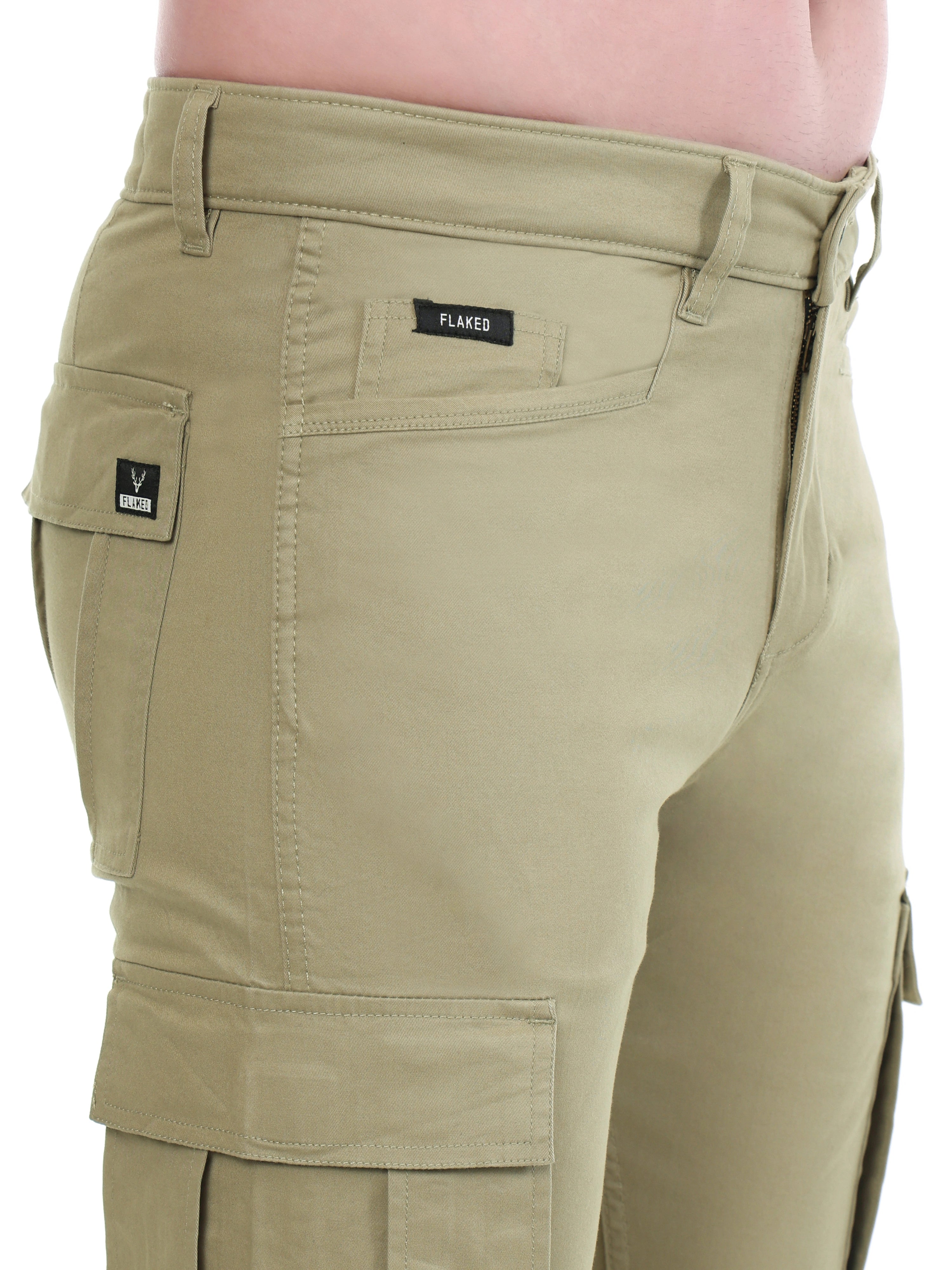 FLaked Copenhagen Desert Khaki Regular Fit Cotton Cargo