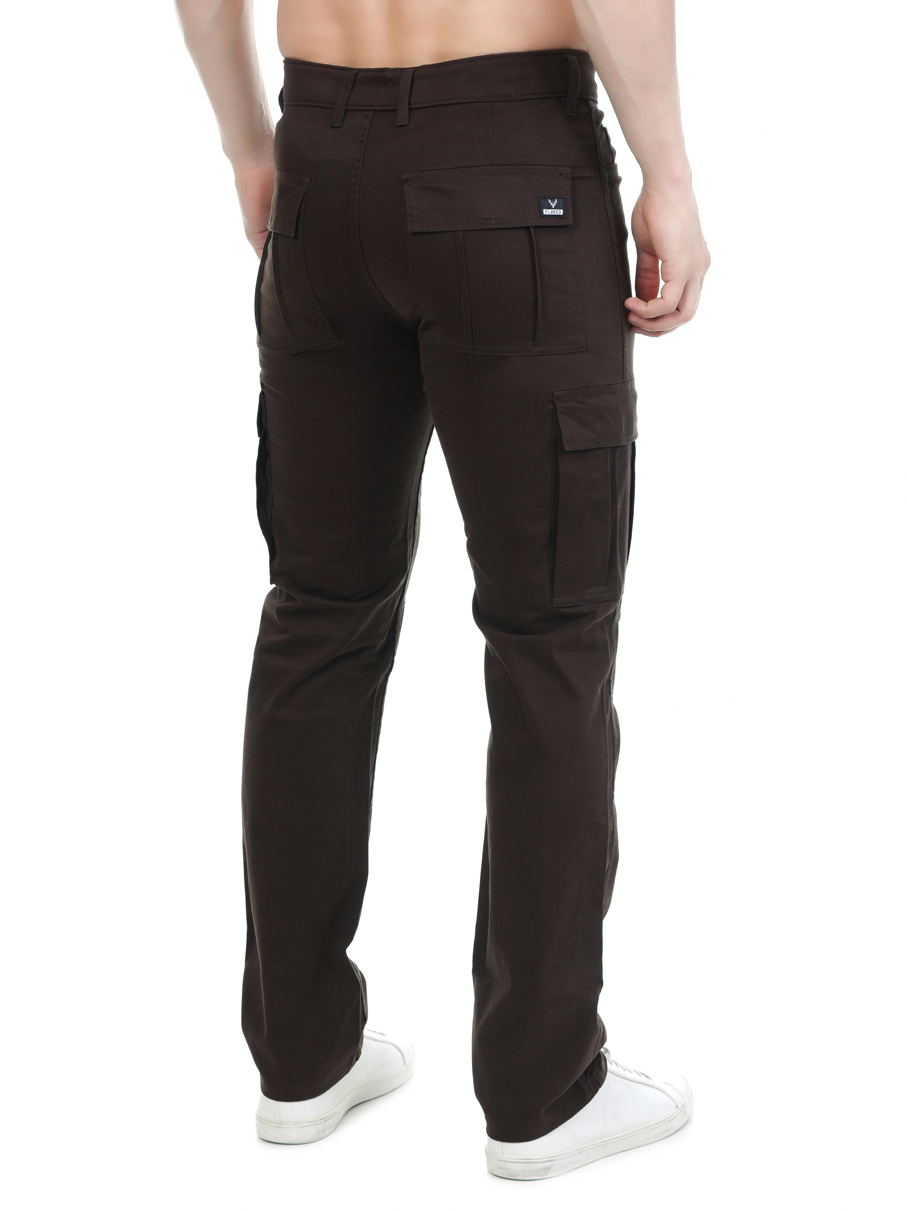 FLAKED Copenhagen Espresso Brown Regular Fit Cotton Cargo