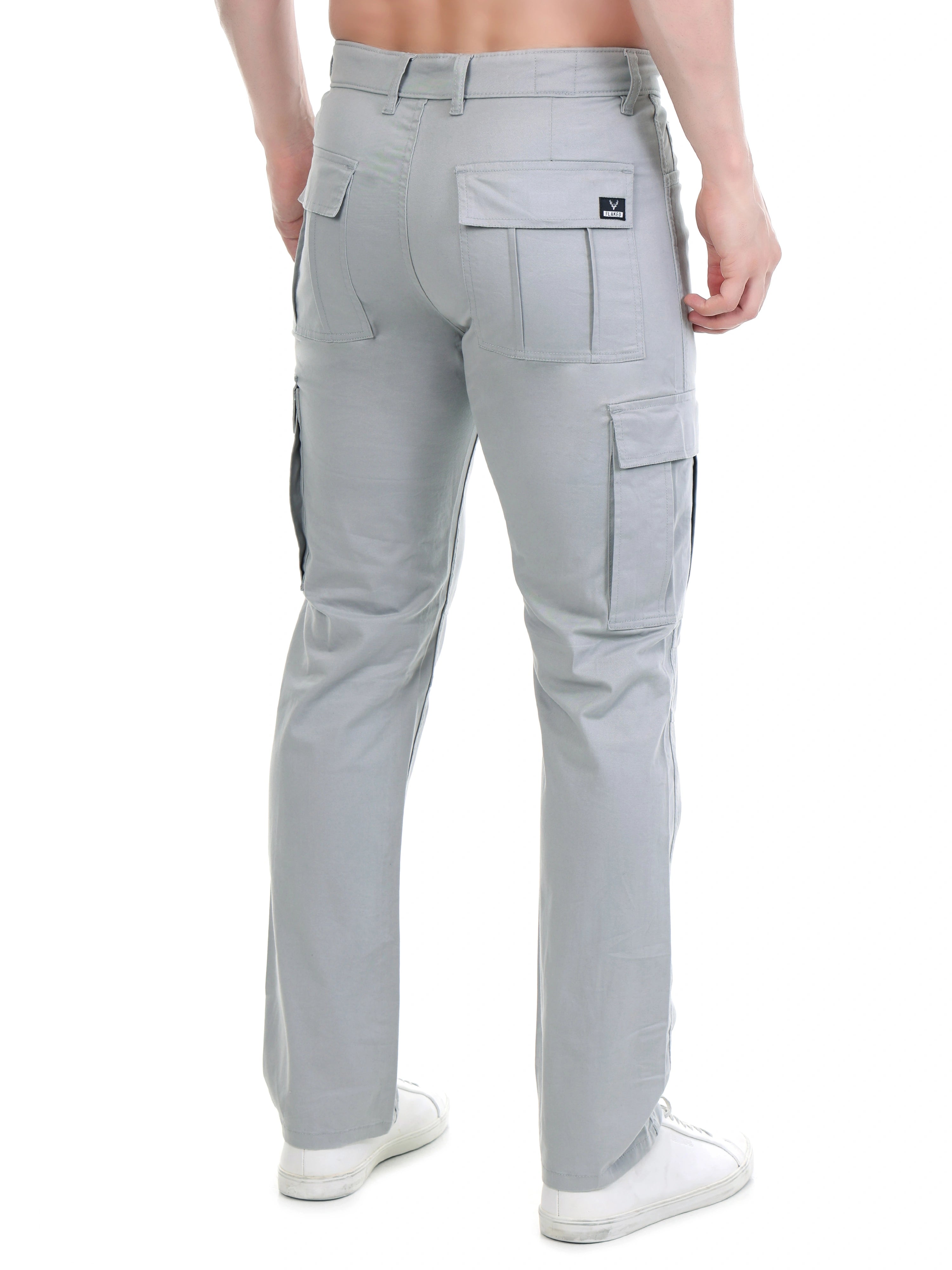 Flaked Copenhagen Frost Grey Regular Fit Cotton Cargo