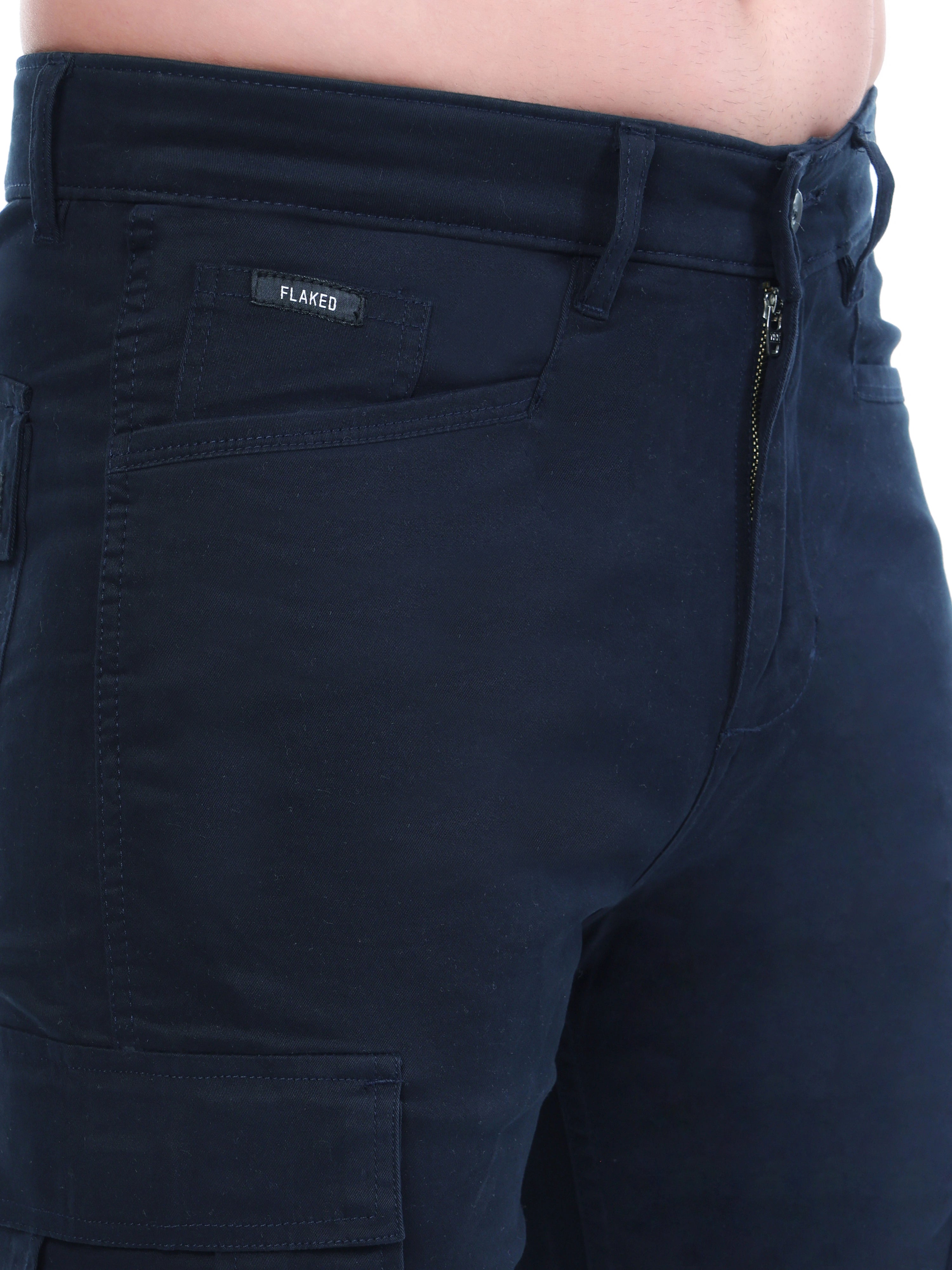 Flaked Copenhagen Midnight Navy Regular Fit Cotton Cargo