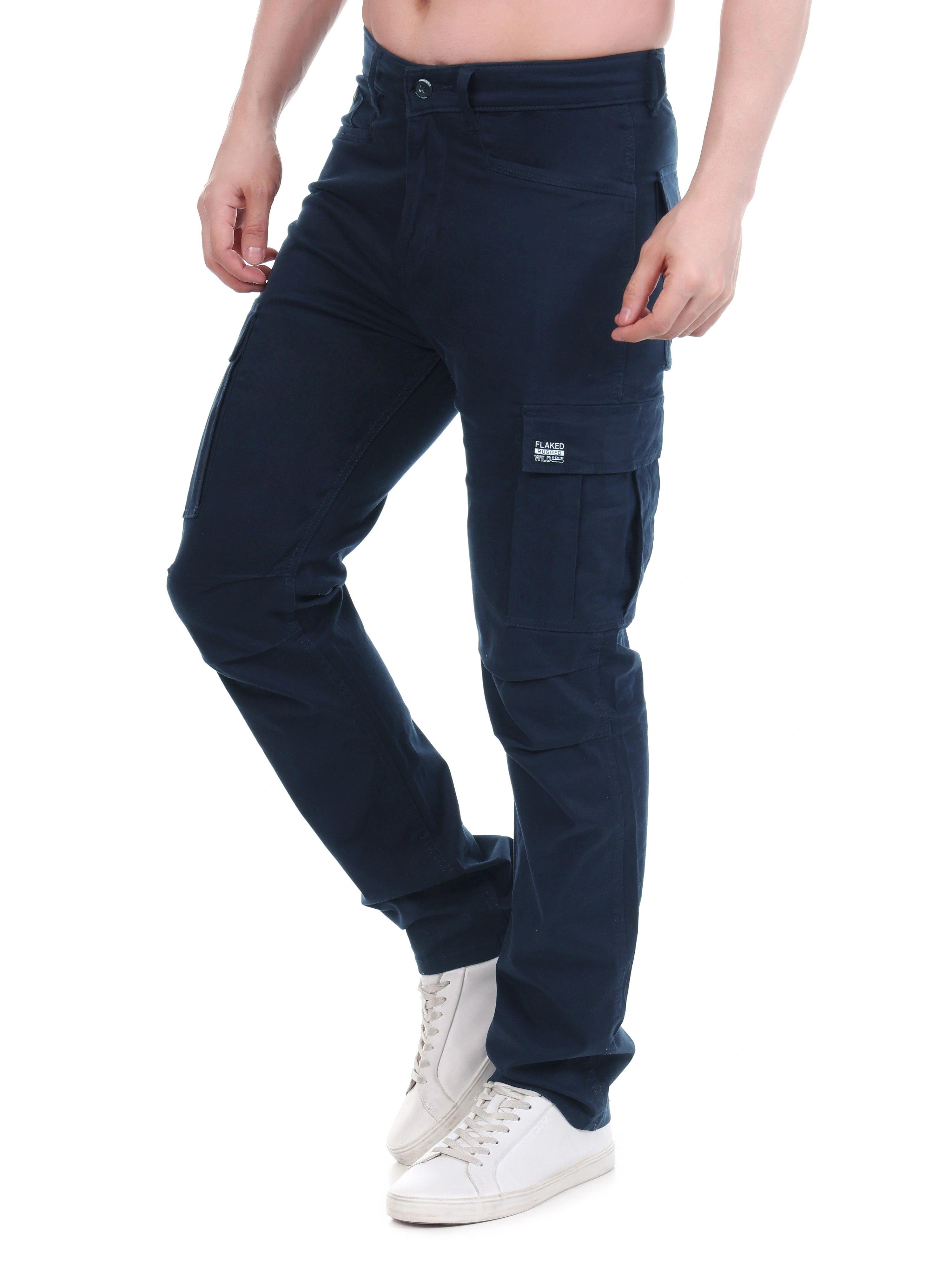 Flaked Copenhagen Midnight Navy Regular Fit Cotton Cargo