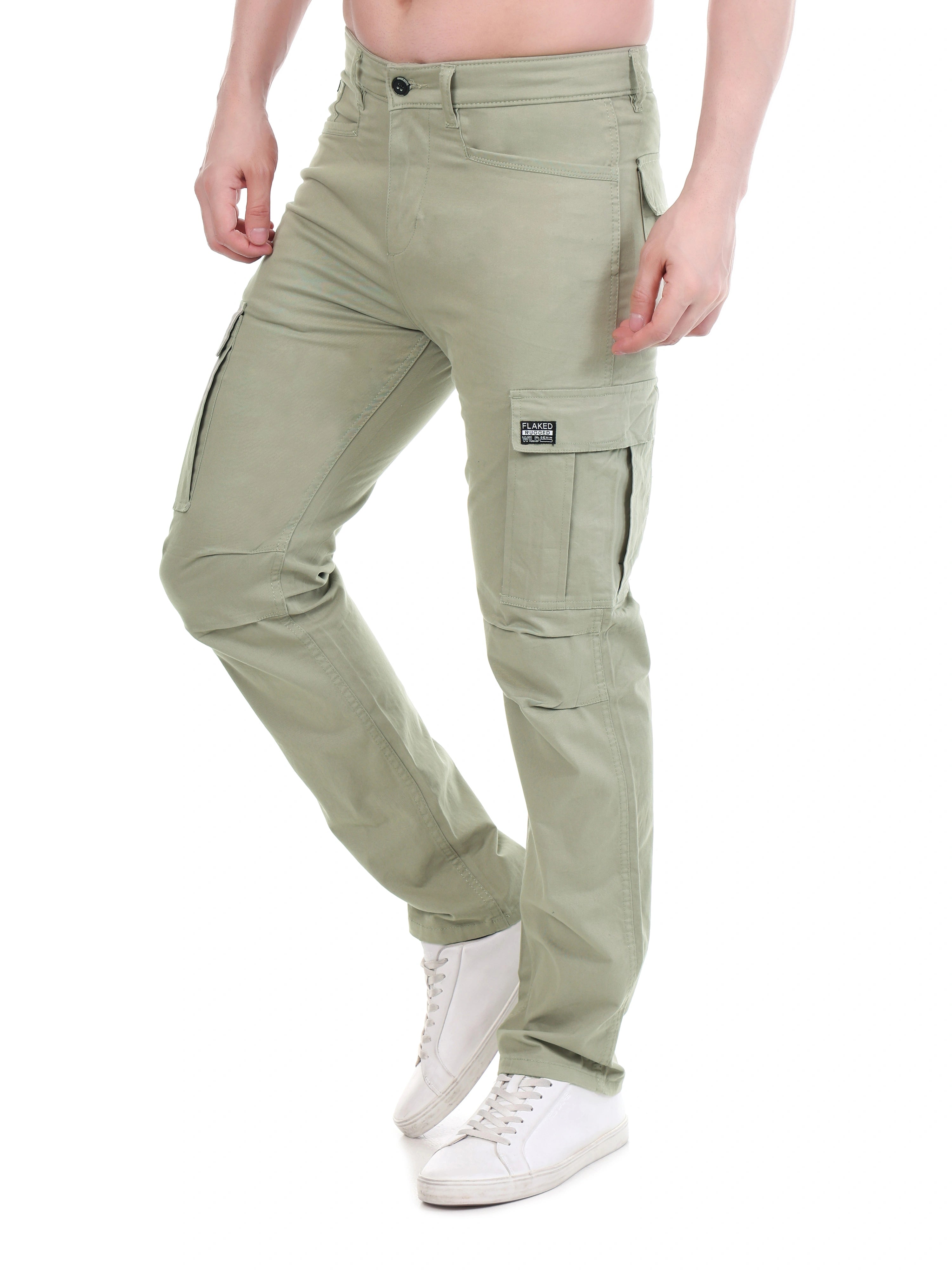 Flaked Copenhagen Moonstone Beige Regular Fit Cotton Cargo