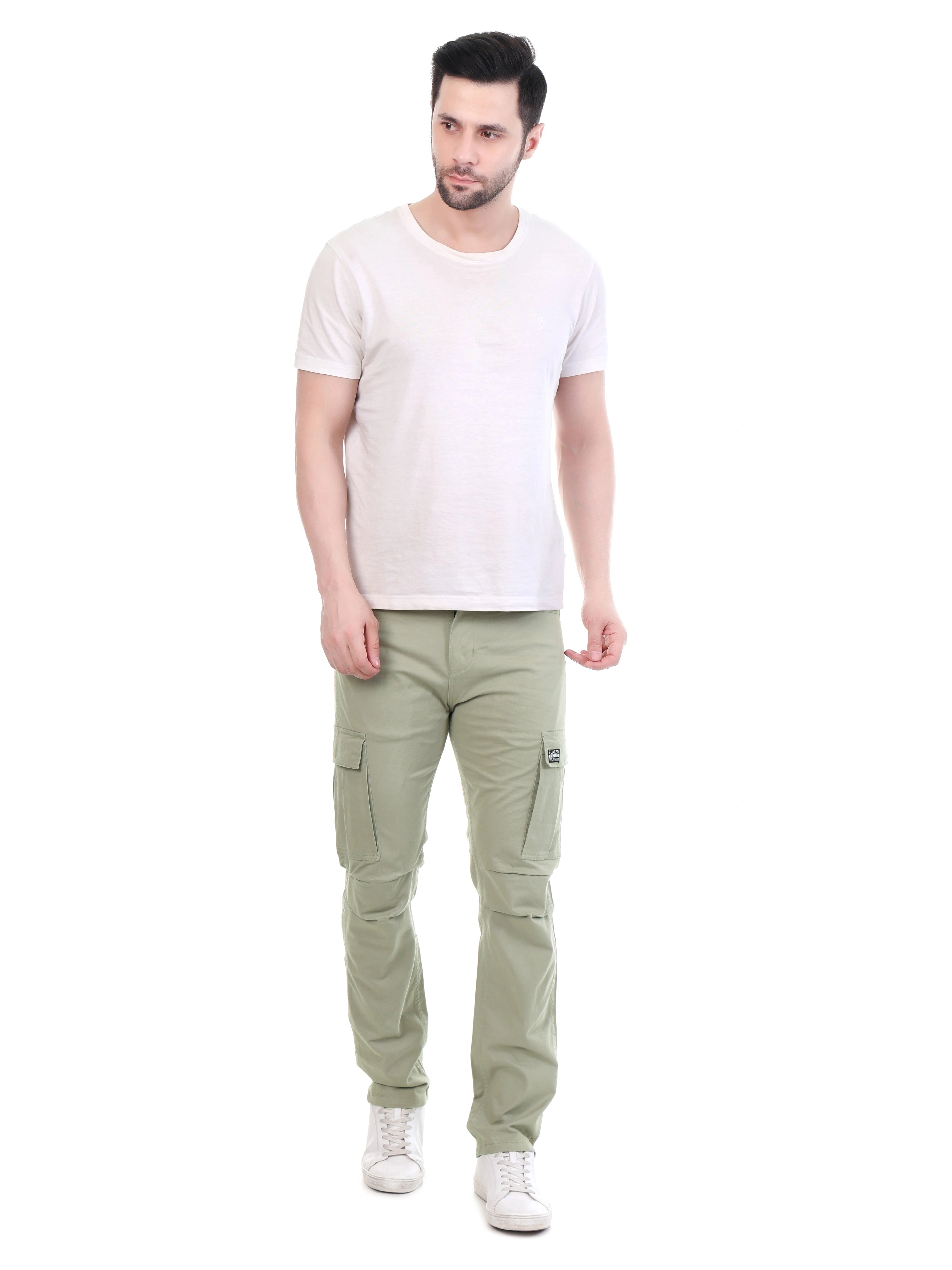 Flaked Copenhagen Moonstone Beige Regular Fit Cotton Cargo