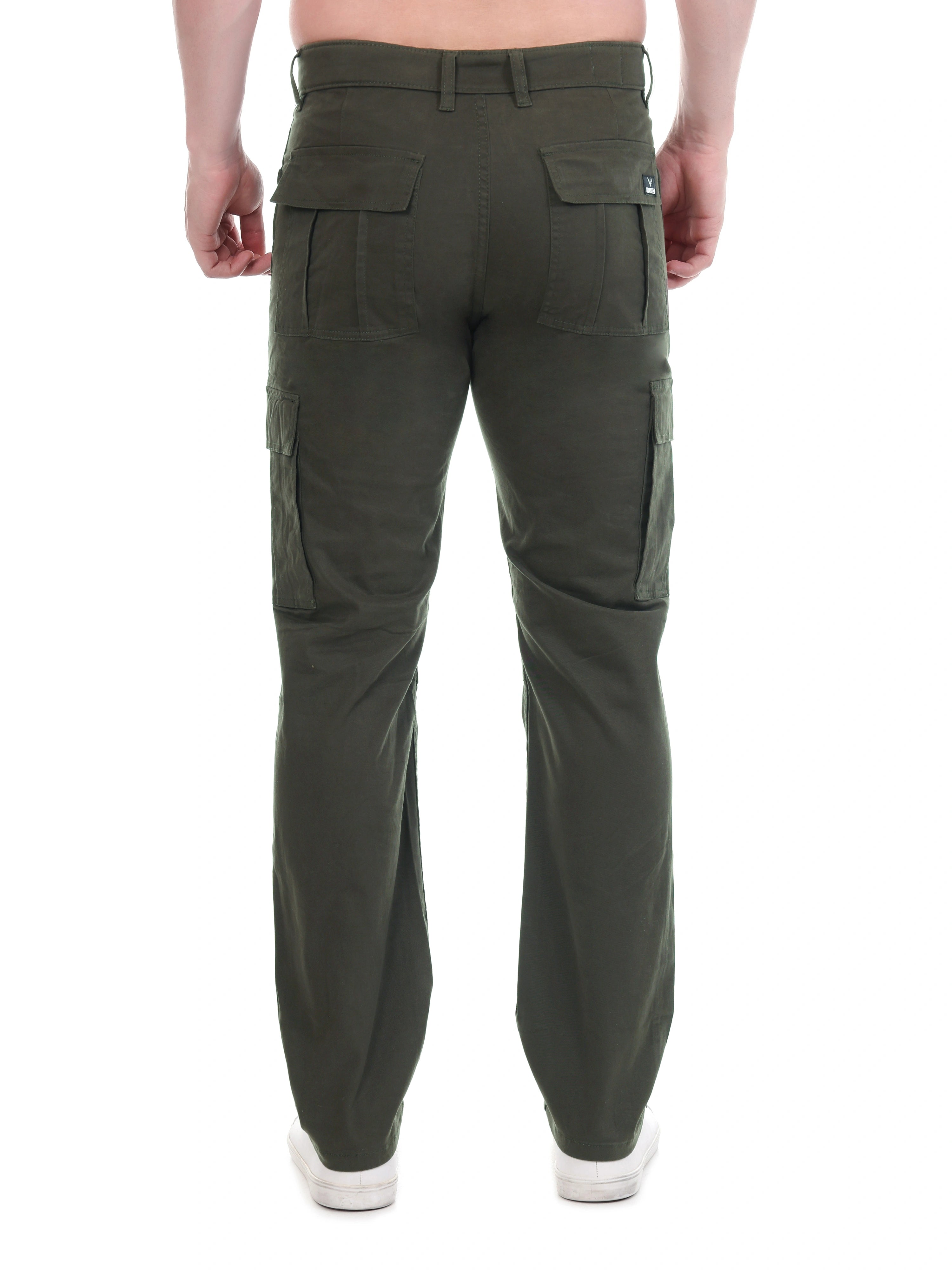 Flaked Copenhagen Olive Drab Regular Fit Cotton Cargo
